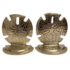 Vintage Brass Sand Dollar Seashell Bookends