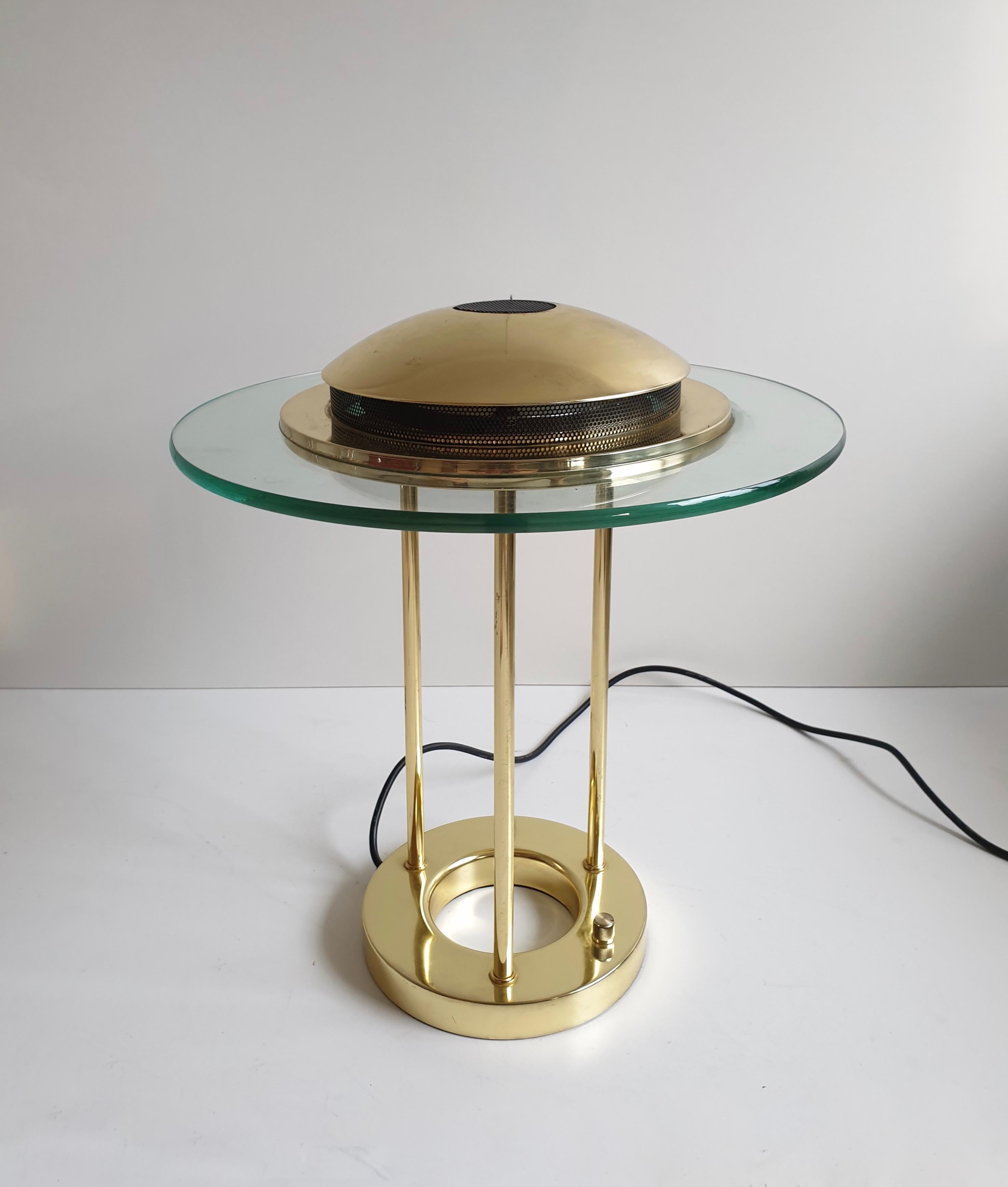 Post-Modern Vintage Brass 'Saturn' Desk Lamp by R. Sonneman for George Kovacs, circa 1980 For Sale