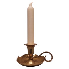 Vintage Brass Scalloped Chamberstick candle holder candlestick, 1940s