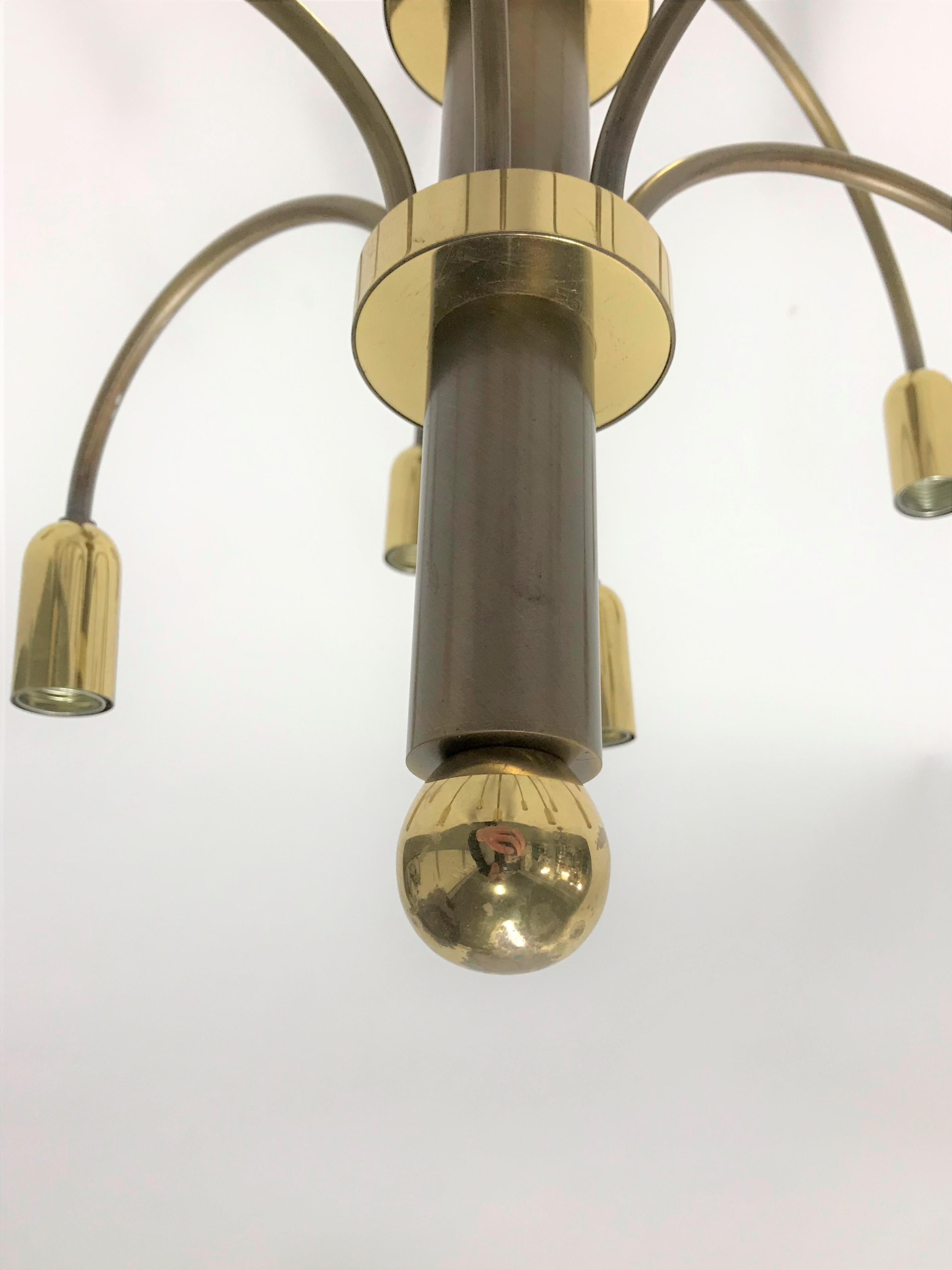 Vintage Brass Sciolari Chandelier, 1960s 2