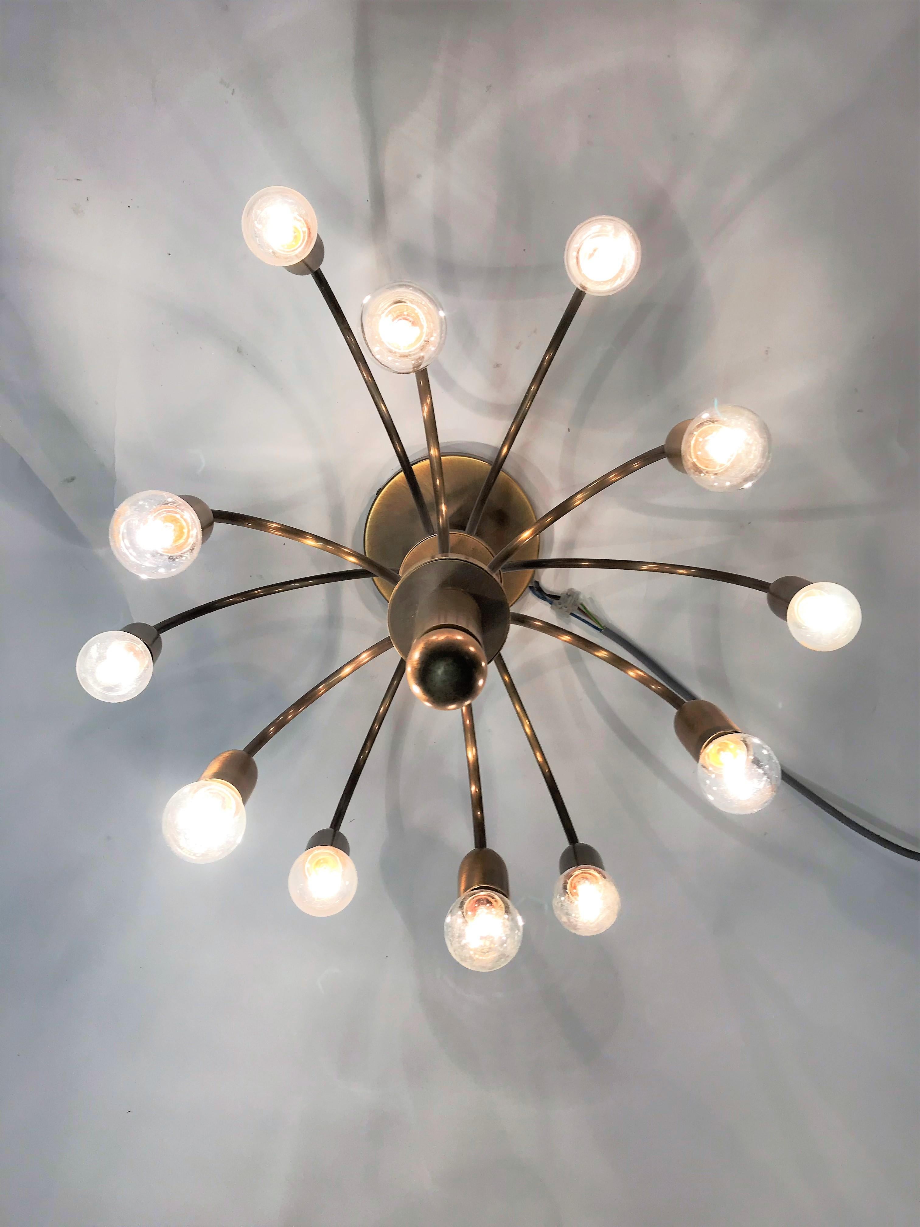 Vintage Brass Sciolari Chandelier, 1960s 3