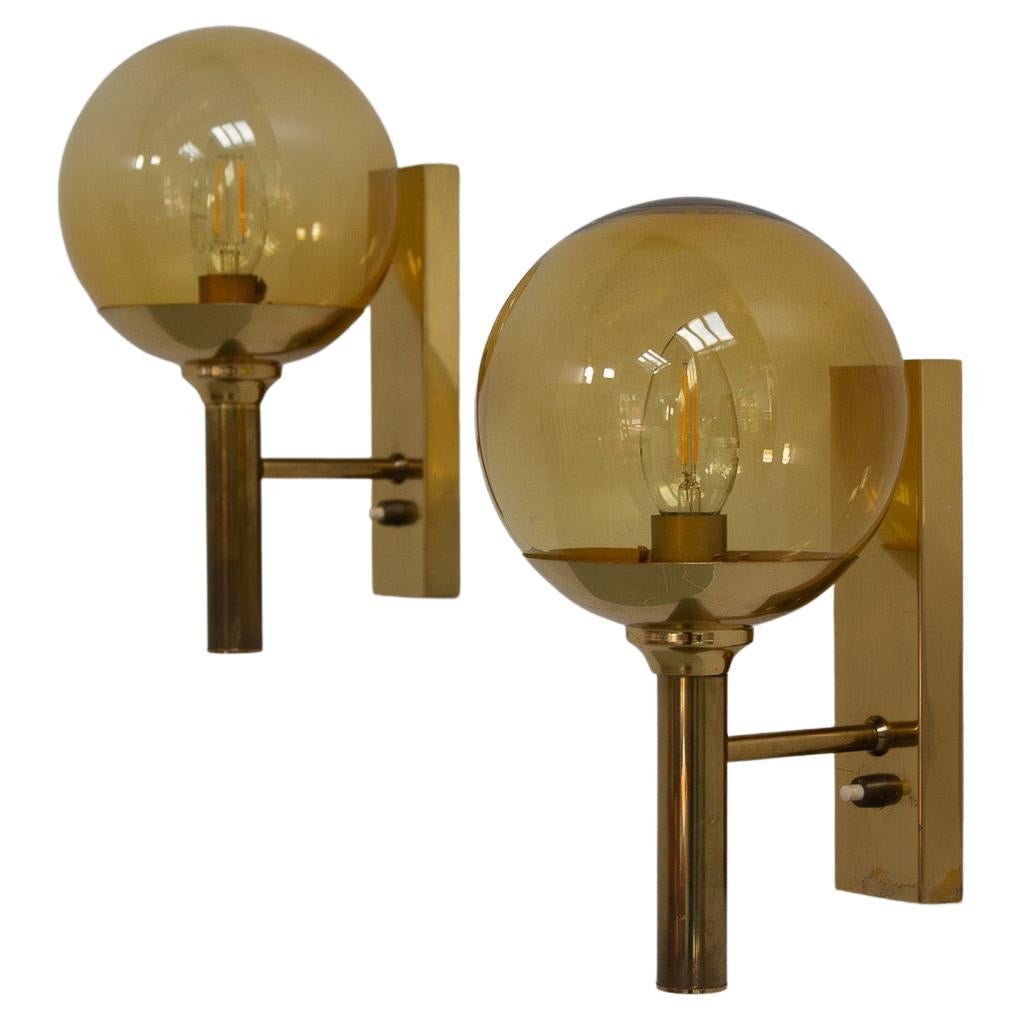 Vintage Brass Sconces by Sv. Mejlstrøm for Mejlstrøm Belysning, 1960s. Set of 2. For Sale