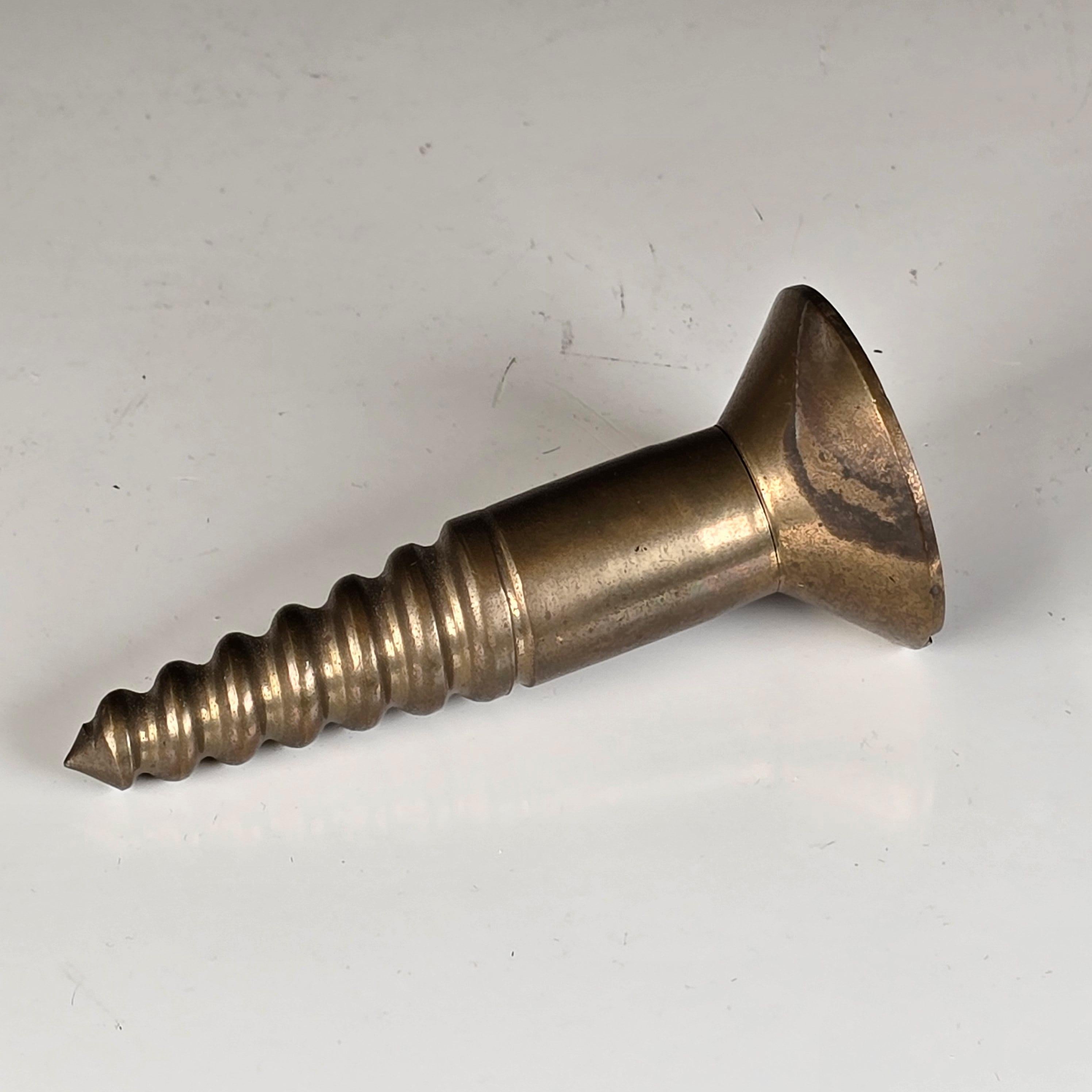 Cast Vintage Brass Screw Paperweight For Sale