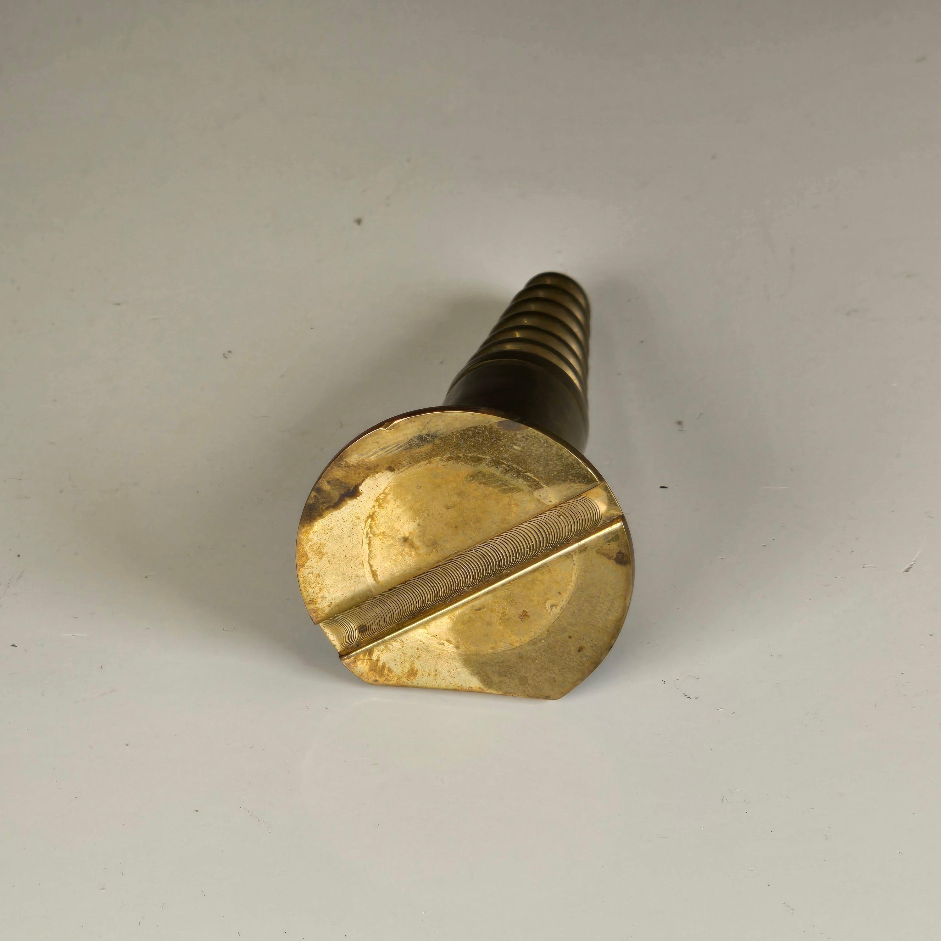 Mid-20th Century Vintage Brass Screw Paperweight For Sale