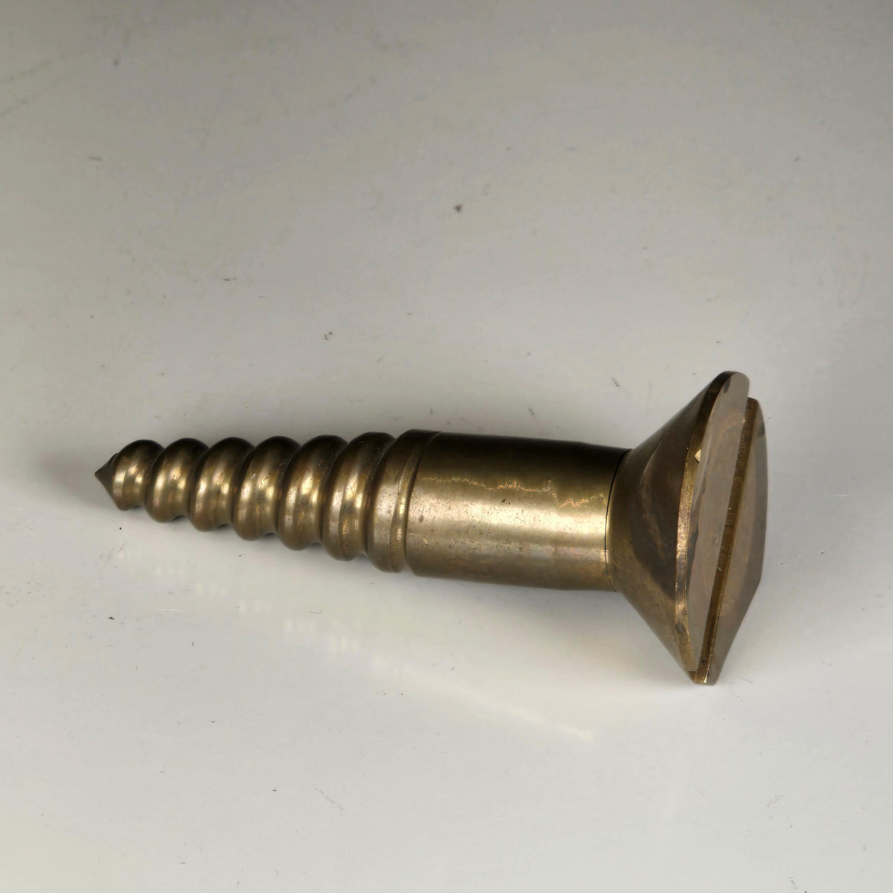 Vintage Brass Screw Paperweight For Sale 1