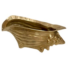 Vintage  Brass Seashell Planter