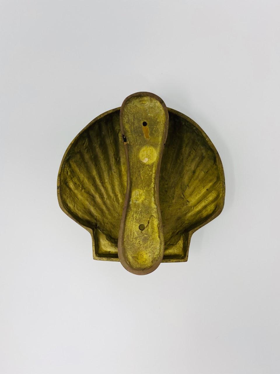 Mid-Century Modern Vintage Brass Seashell Scallop Door Knocker