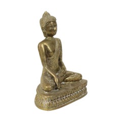 Vintage Brass Seated Buddha Statue Sculpture 20cm