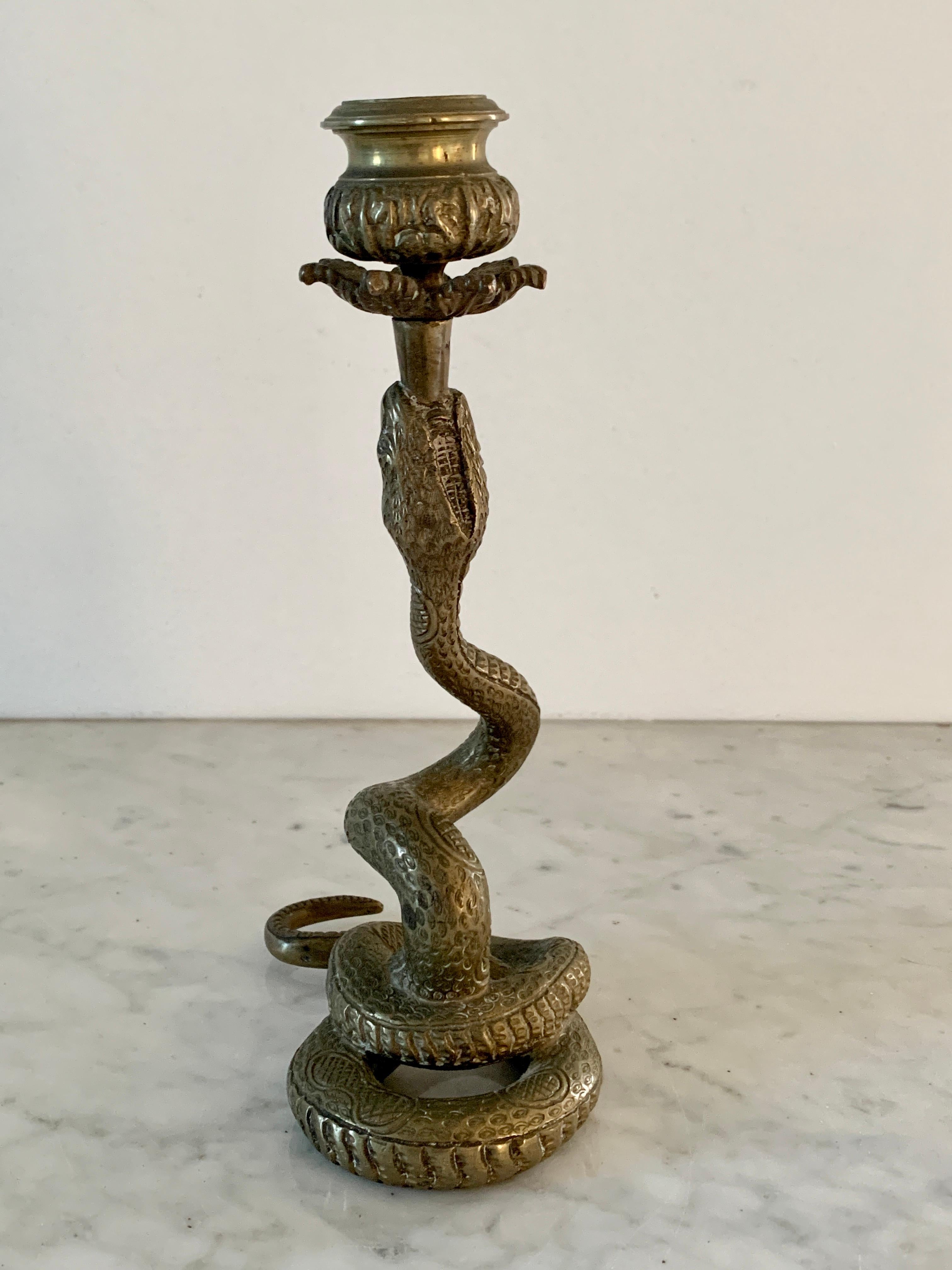 snake taper candle holder