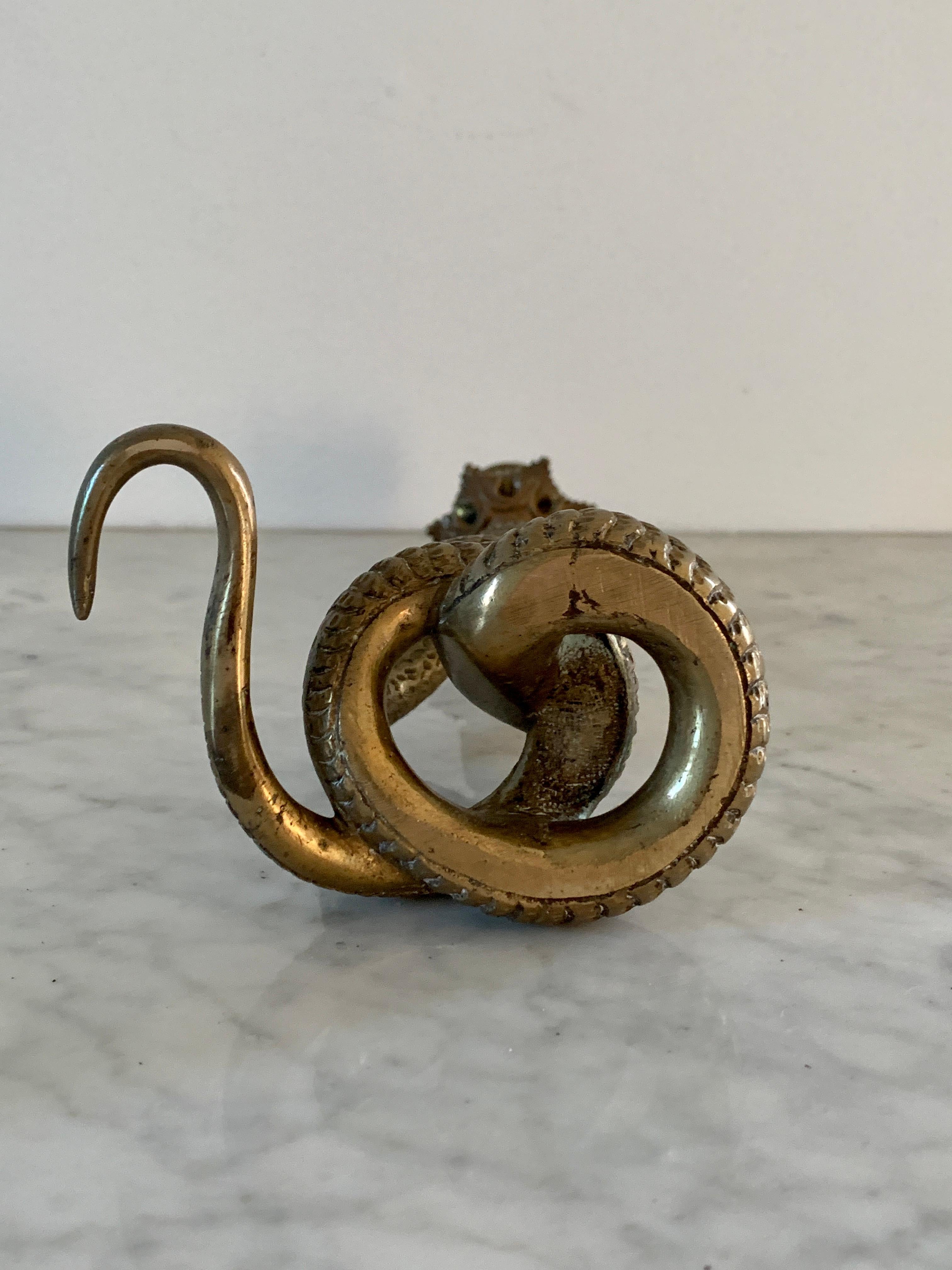 Vintage Messing Serpent Snake Kerzenständer im Angebot 3