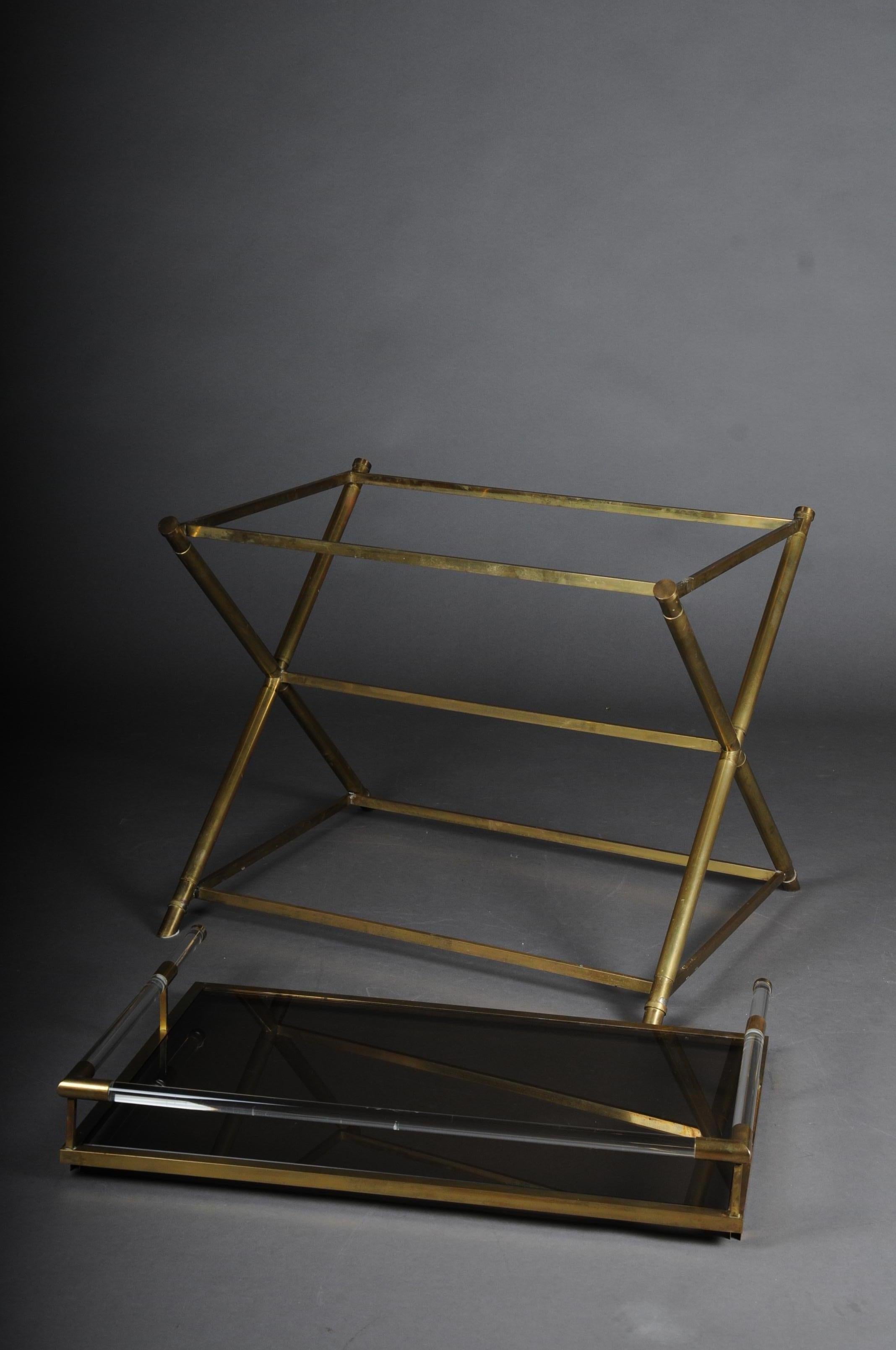 Vintage Brass Serving Table / Butler Tray Criss Cross 7