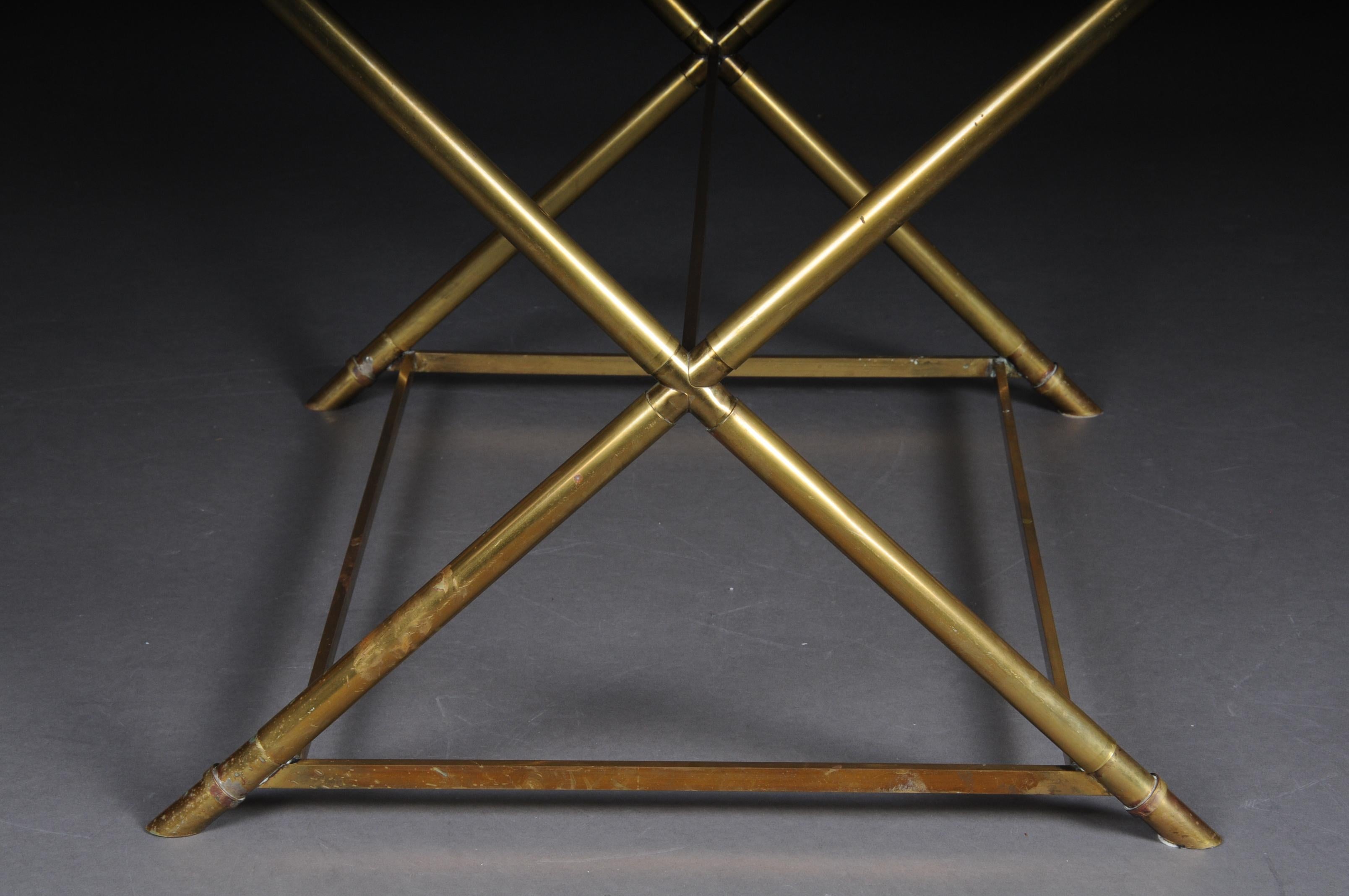 Vintage Brass Serving Table / Butler Tray Criss Cross 2
