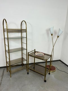 Vintage brass serving trolley