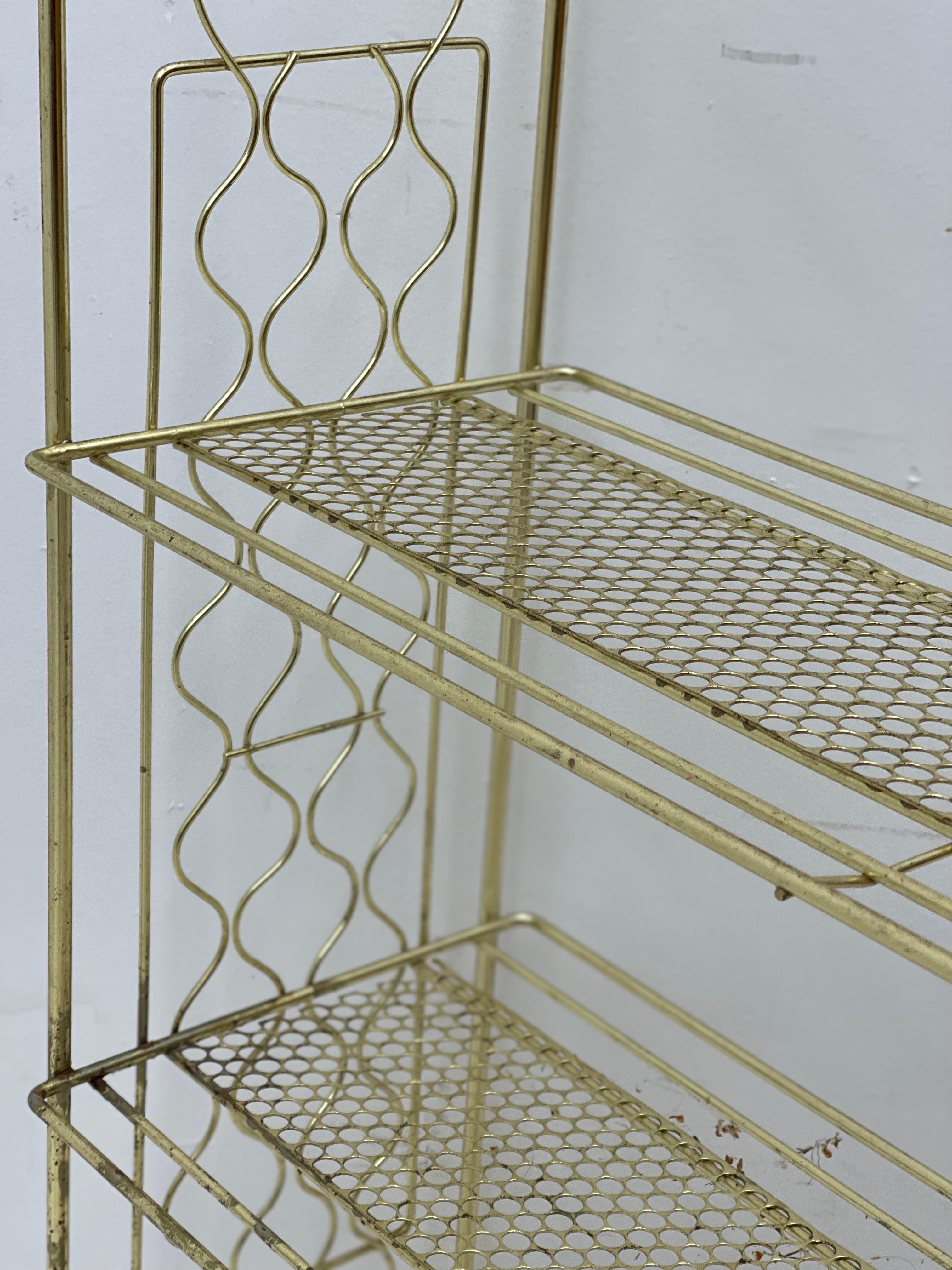 Late 20th Century Vintage Brass Shelf For Sale