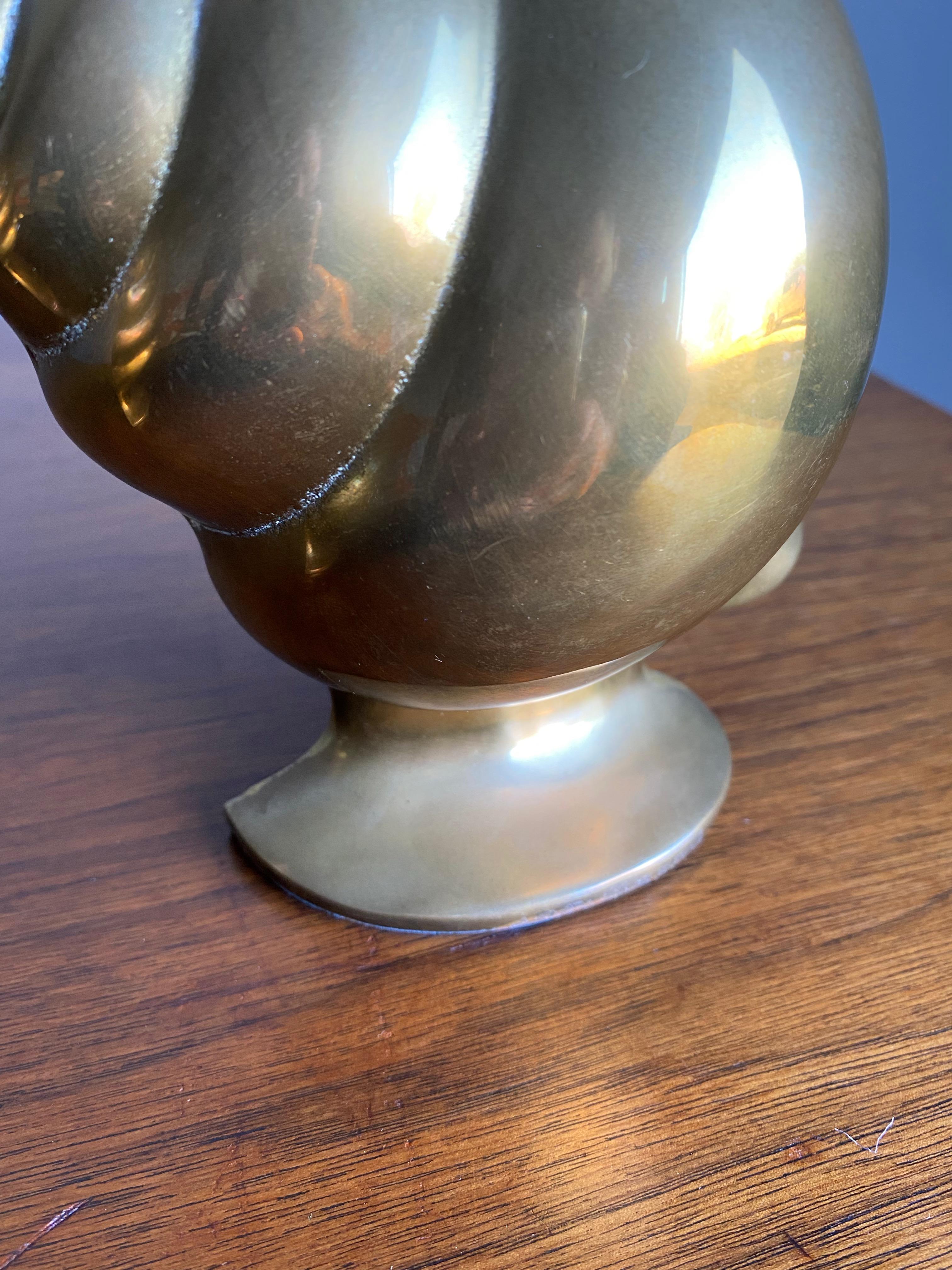 Vintage Brass Shell Bookends For Sale 1