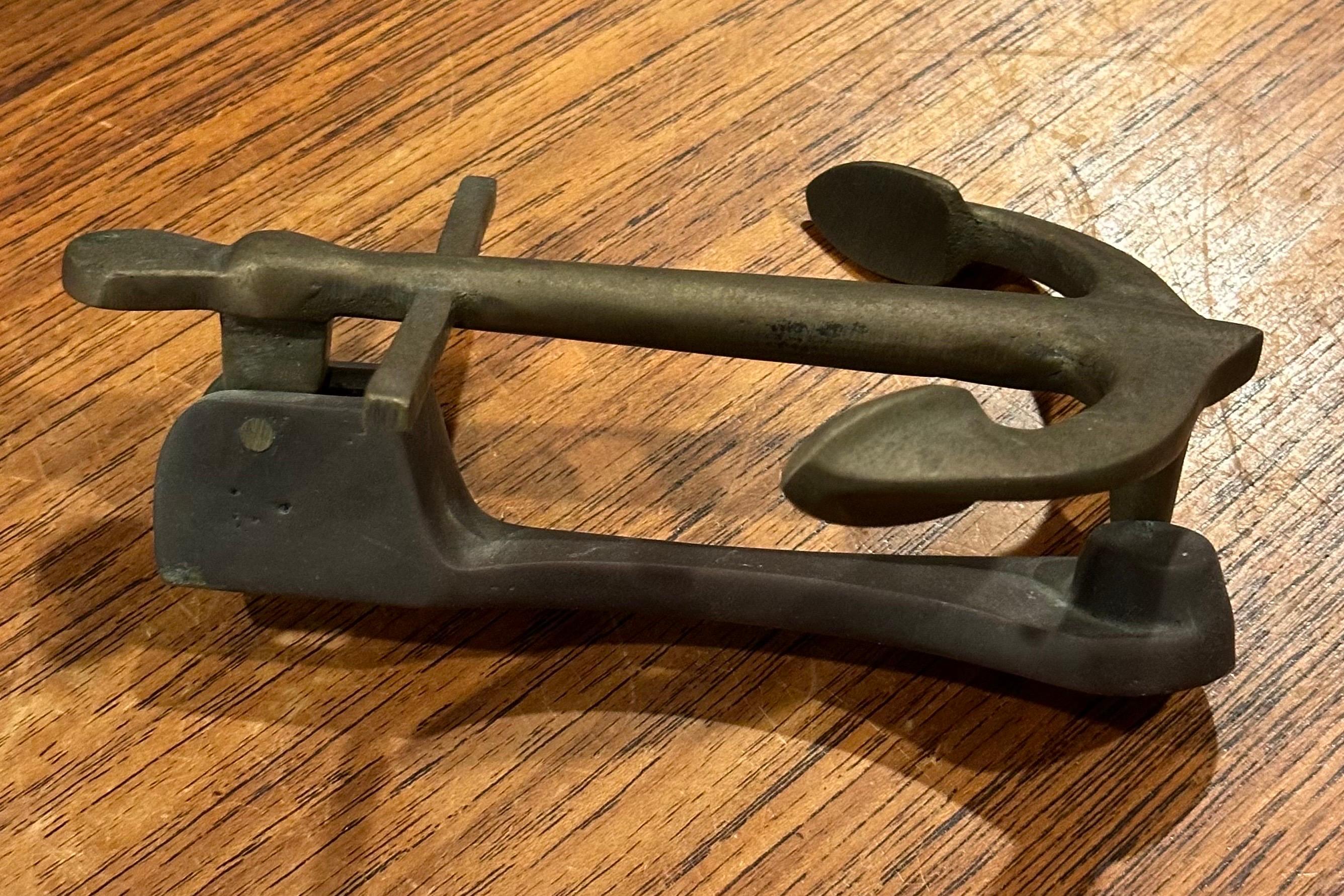 Mid-Century Modern Vintage Brass Ship Anchor Door Knocker