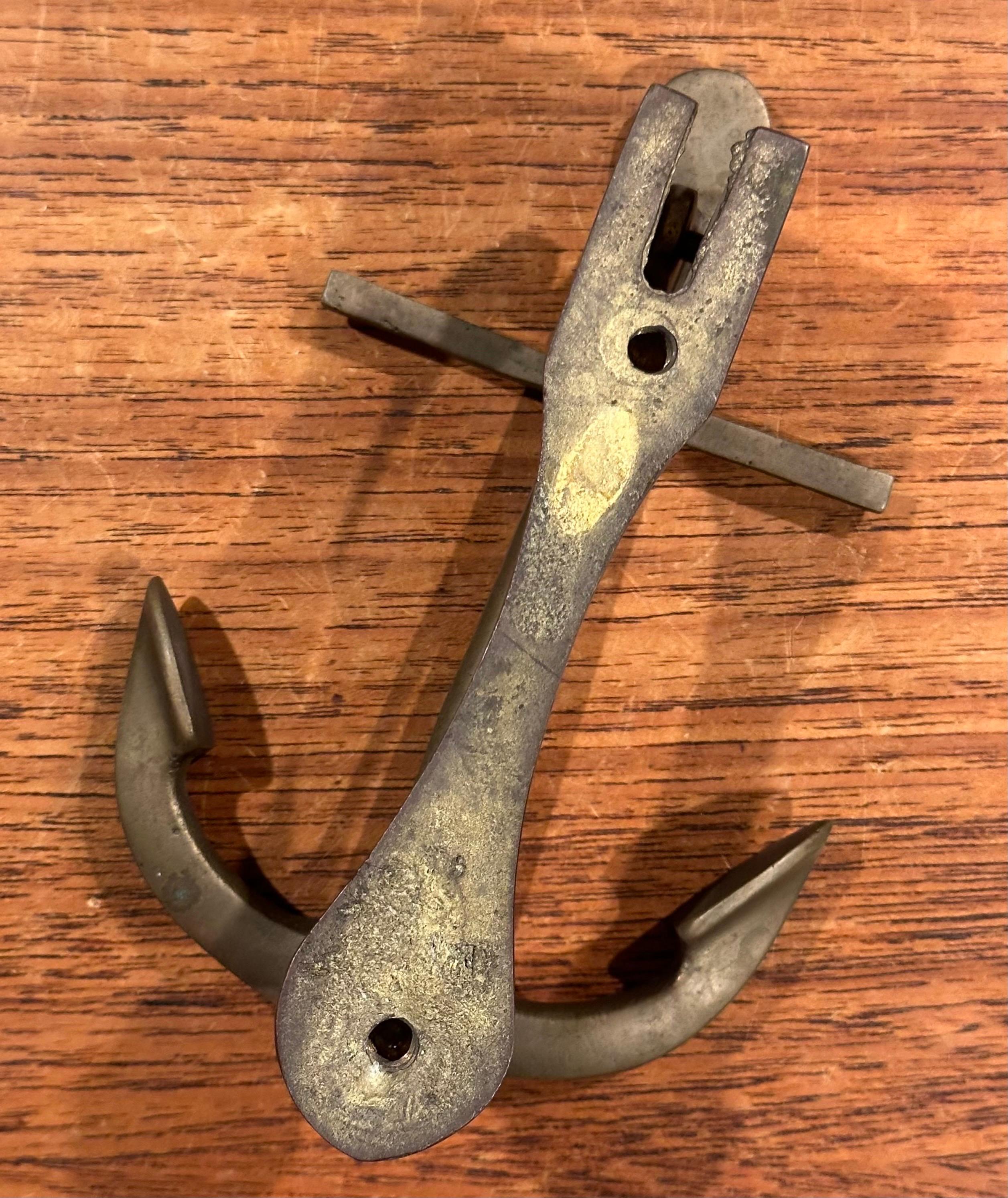 Vintage Brass Ship Anchor Door Knocker In Good Condition In San Diego, CA