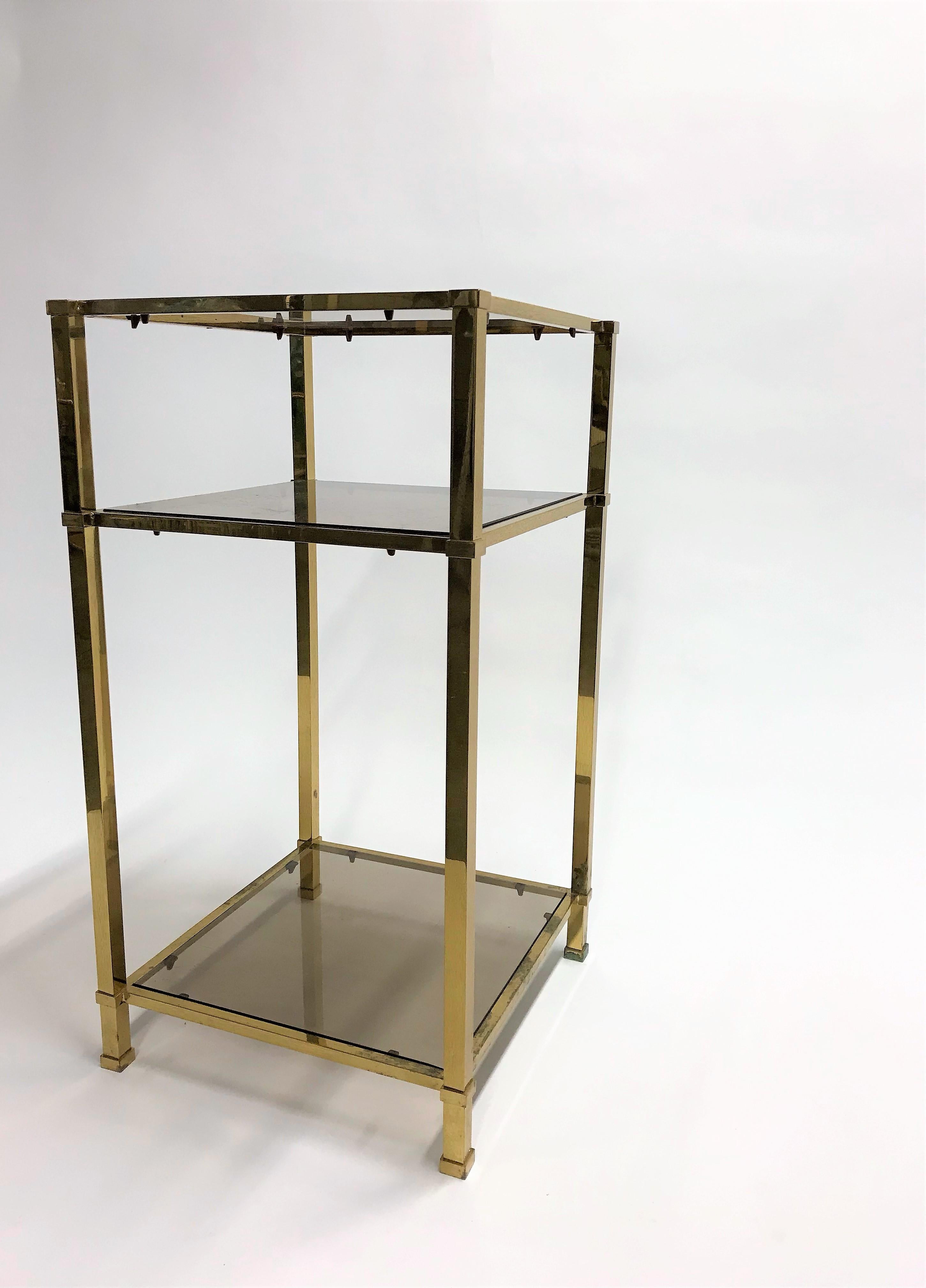 Late 20th Century Vintage Brass Side Table, 1970s
