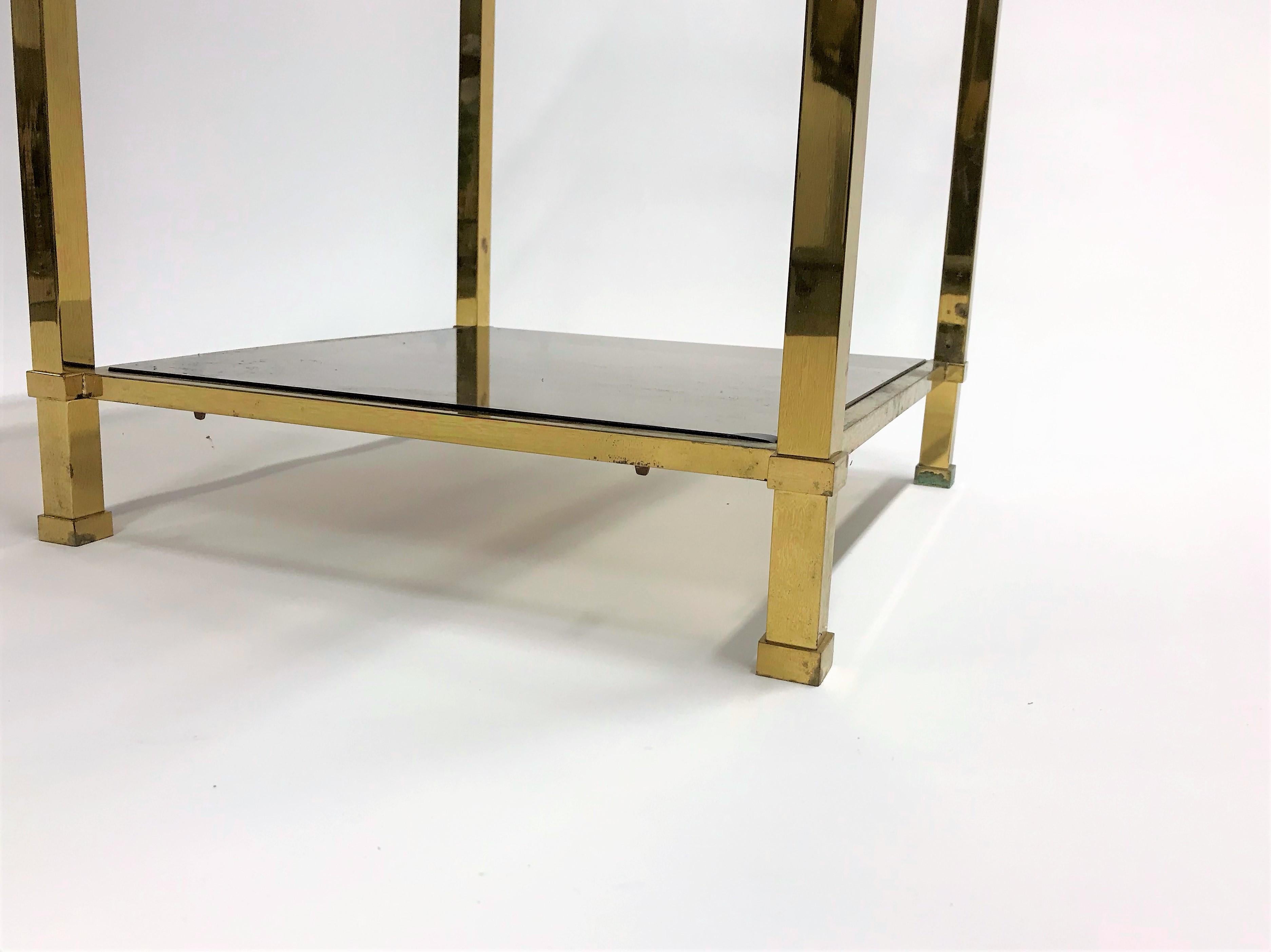 Vintage Brass Side Table, 1970s (Messing)
