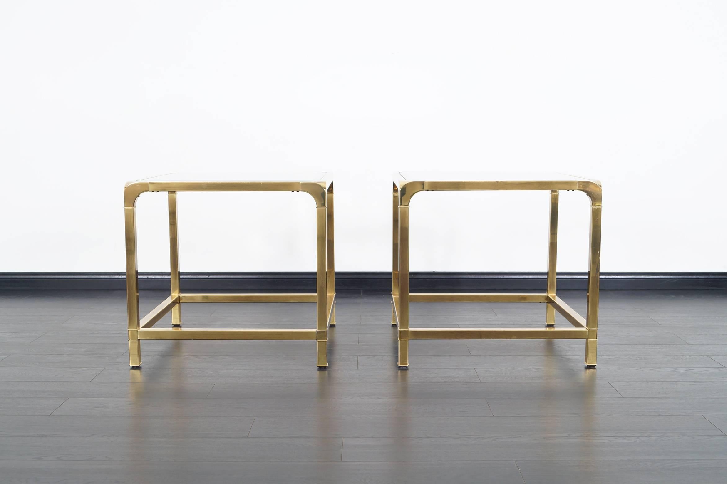 American Vintage Brass Side Tables by Mastercraft