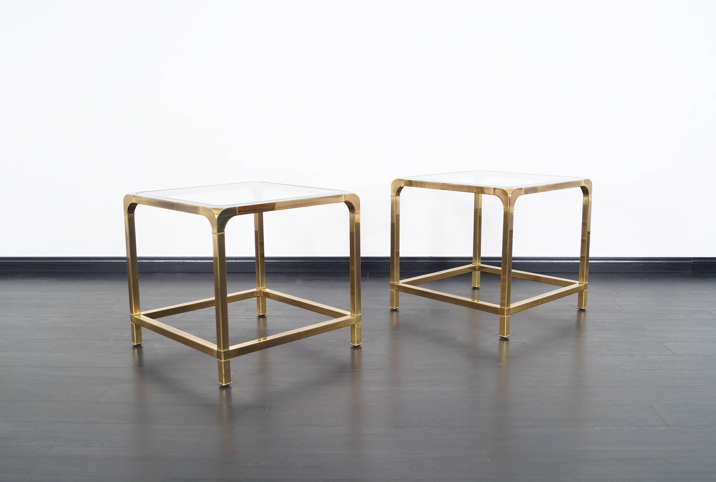 Vintage Brass Side Tables by Mastercraft In Good Condition In North Hollywood, CA