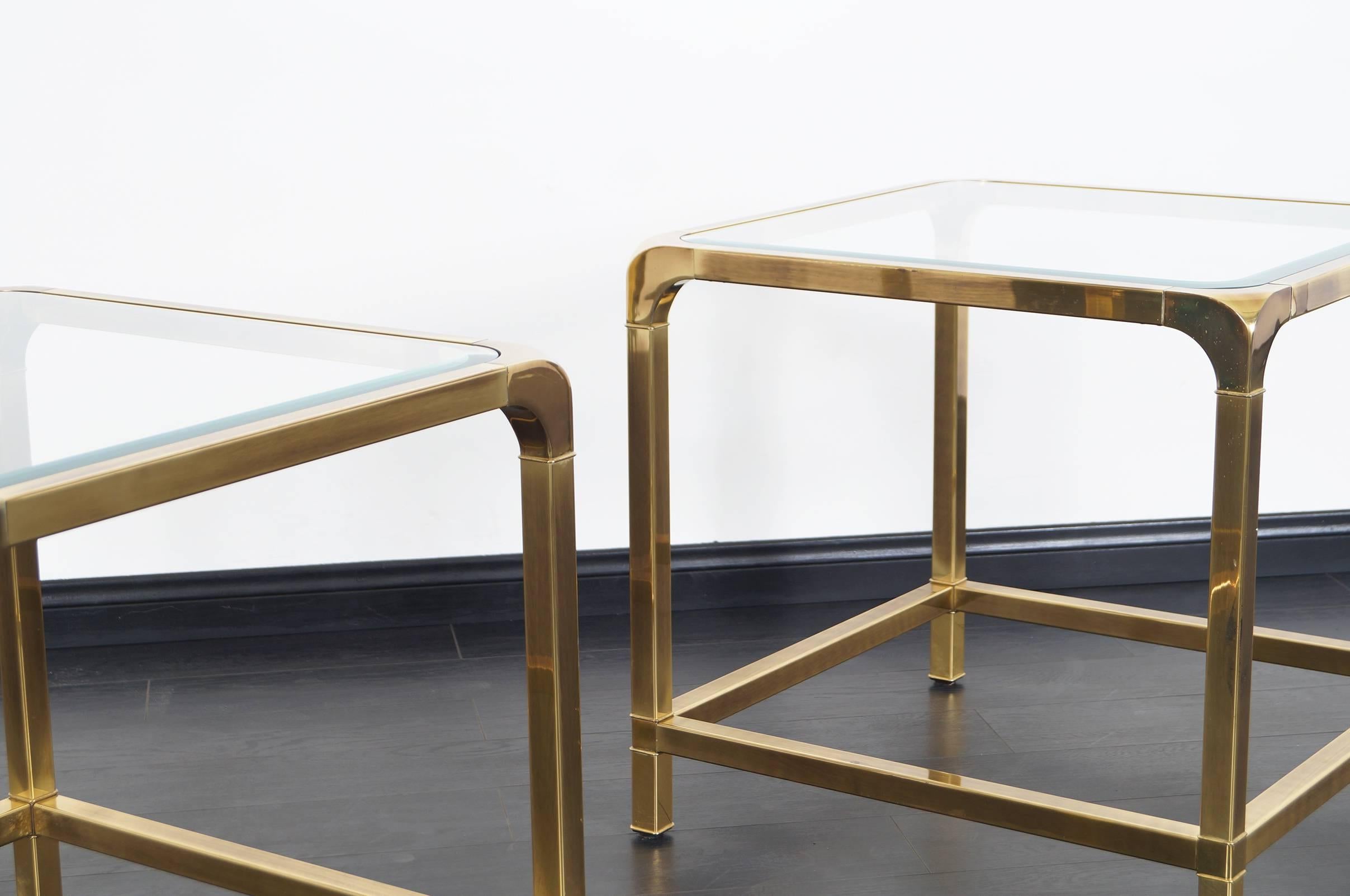 Late 20th Century Vintage Brass Side Tables by Mastercraft