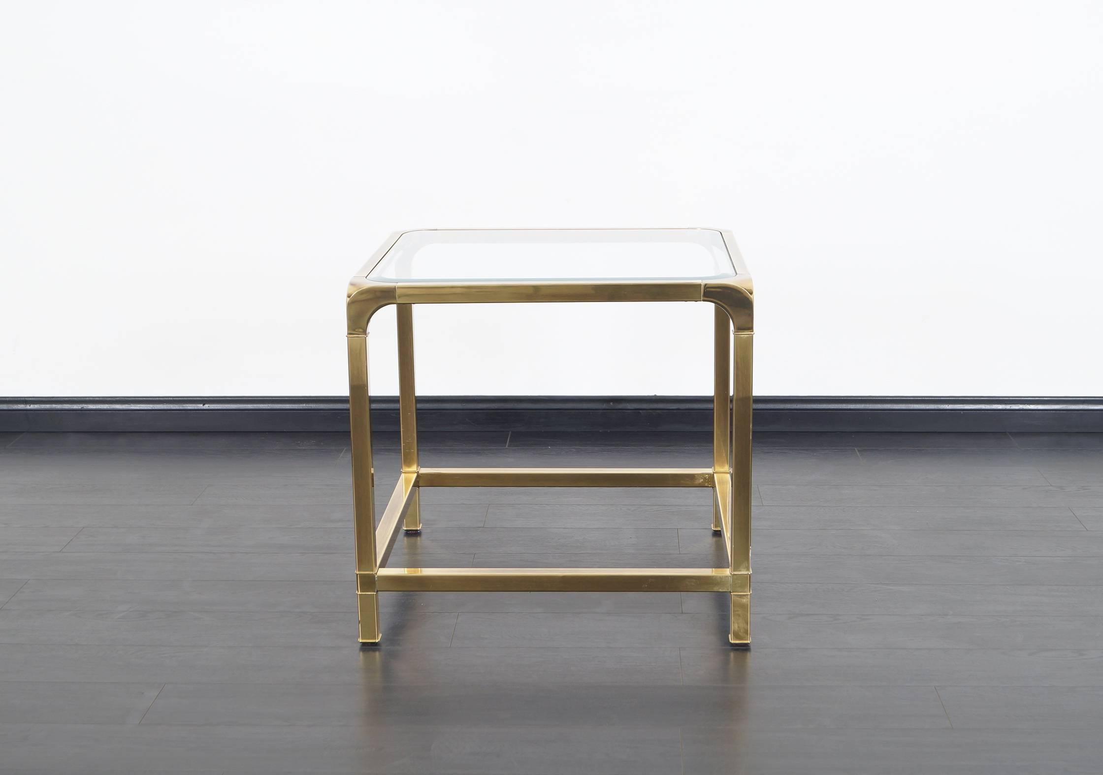 Vintage Brass Side Tables by Mastercraft 2