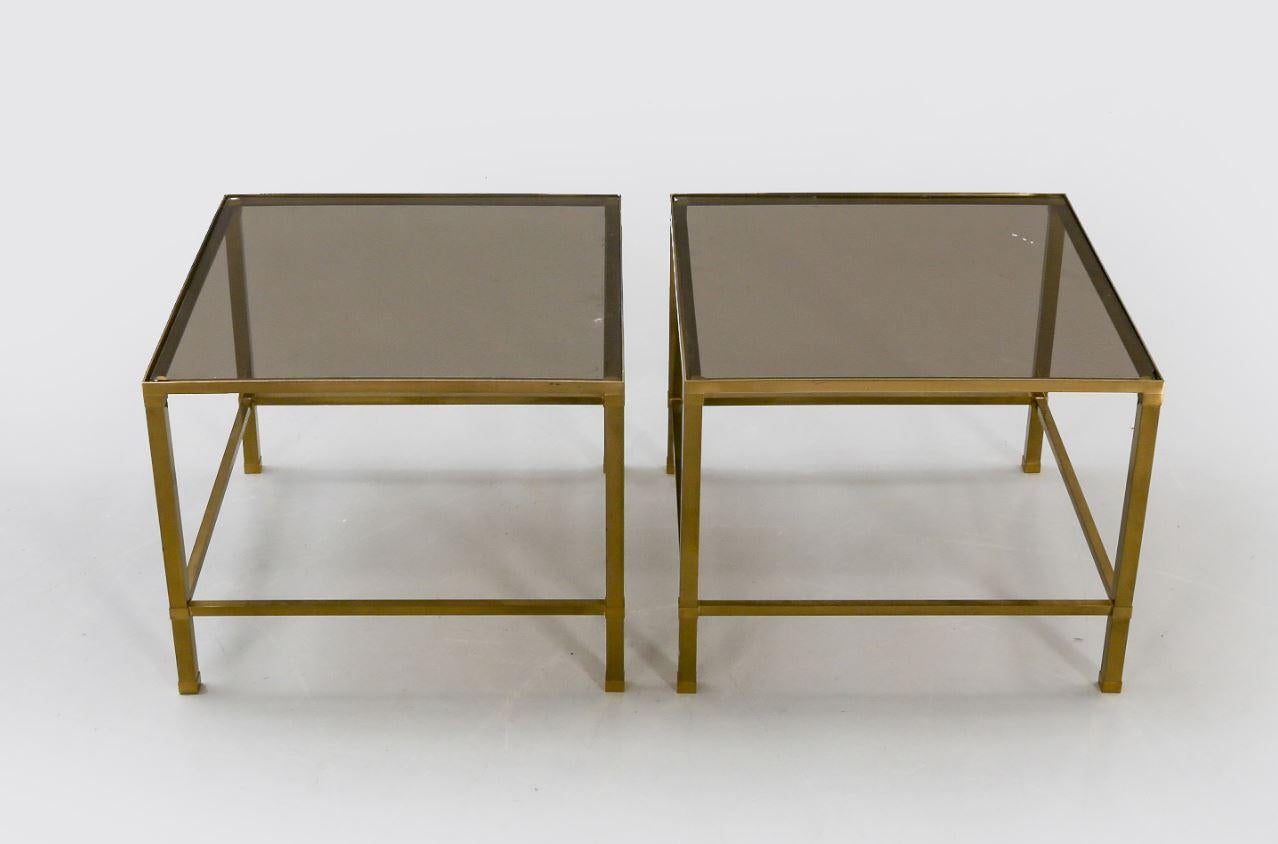 Swedish Vintage Brass Side Tables For Sale