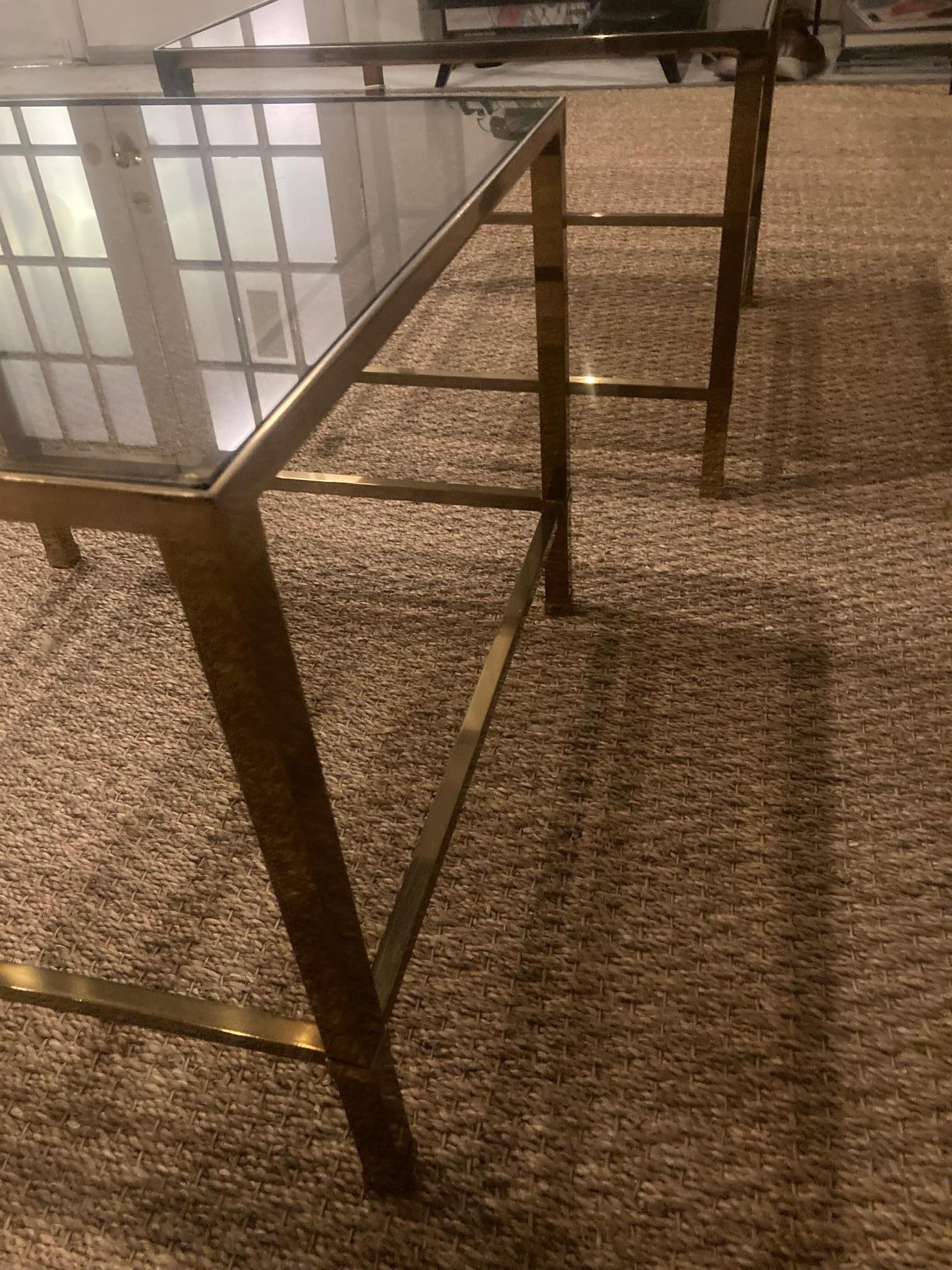 Vintage Brass Side Tables In Good Condition For Sale In Brattleboro, VT