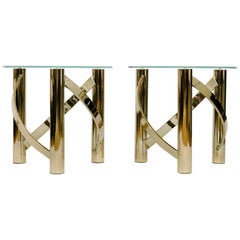 Vintage Brass Side Tables