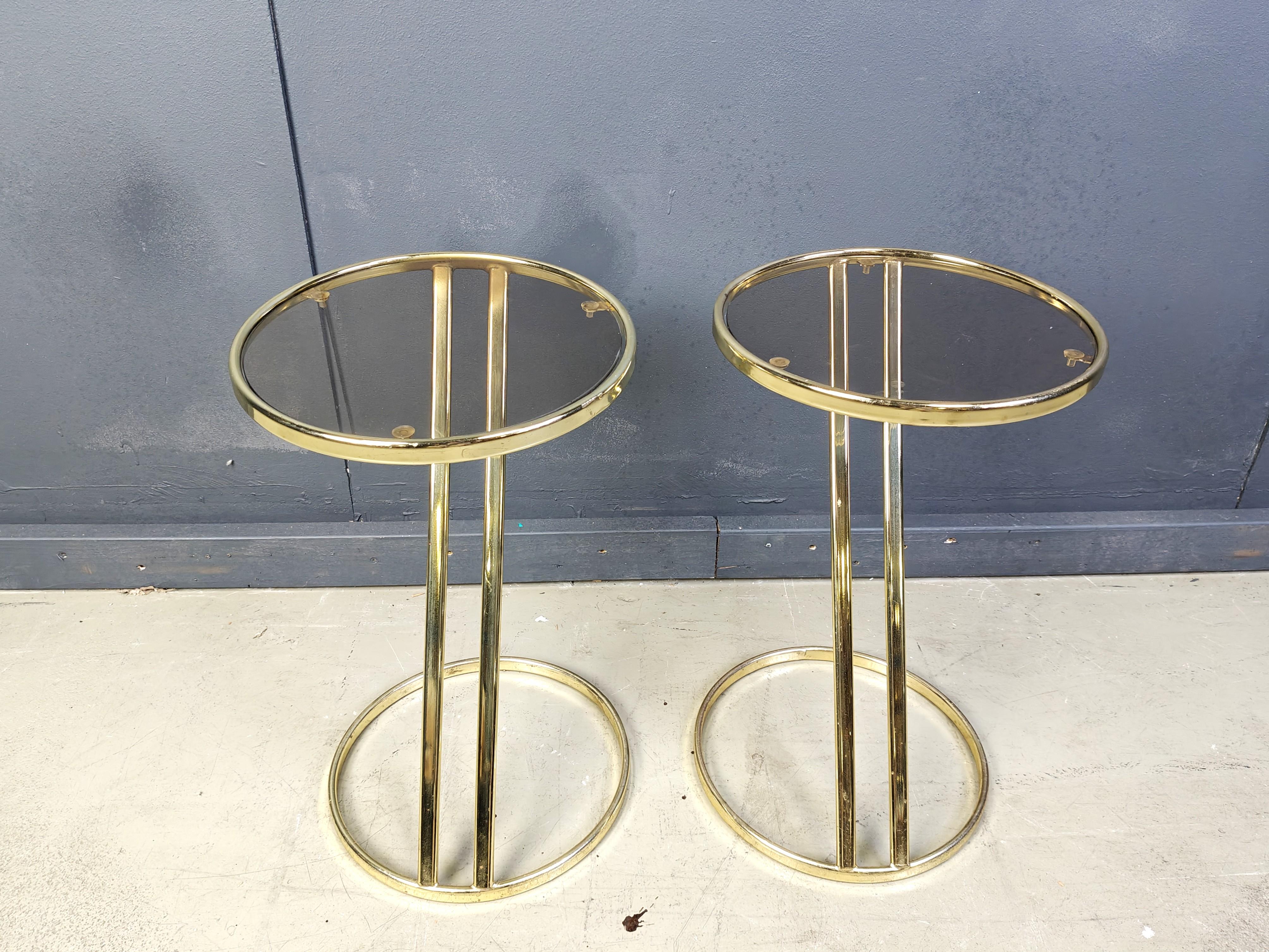 Vintage brass side tables - set of 2, 1970s For Sale 3