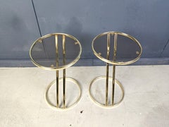 Vintage brass side tables - set of 2, 1970s