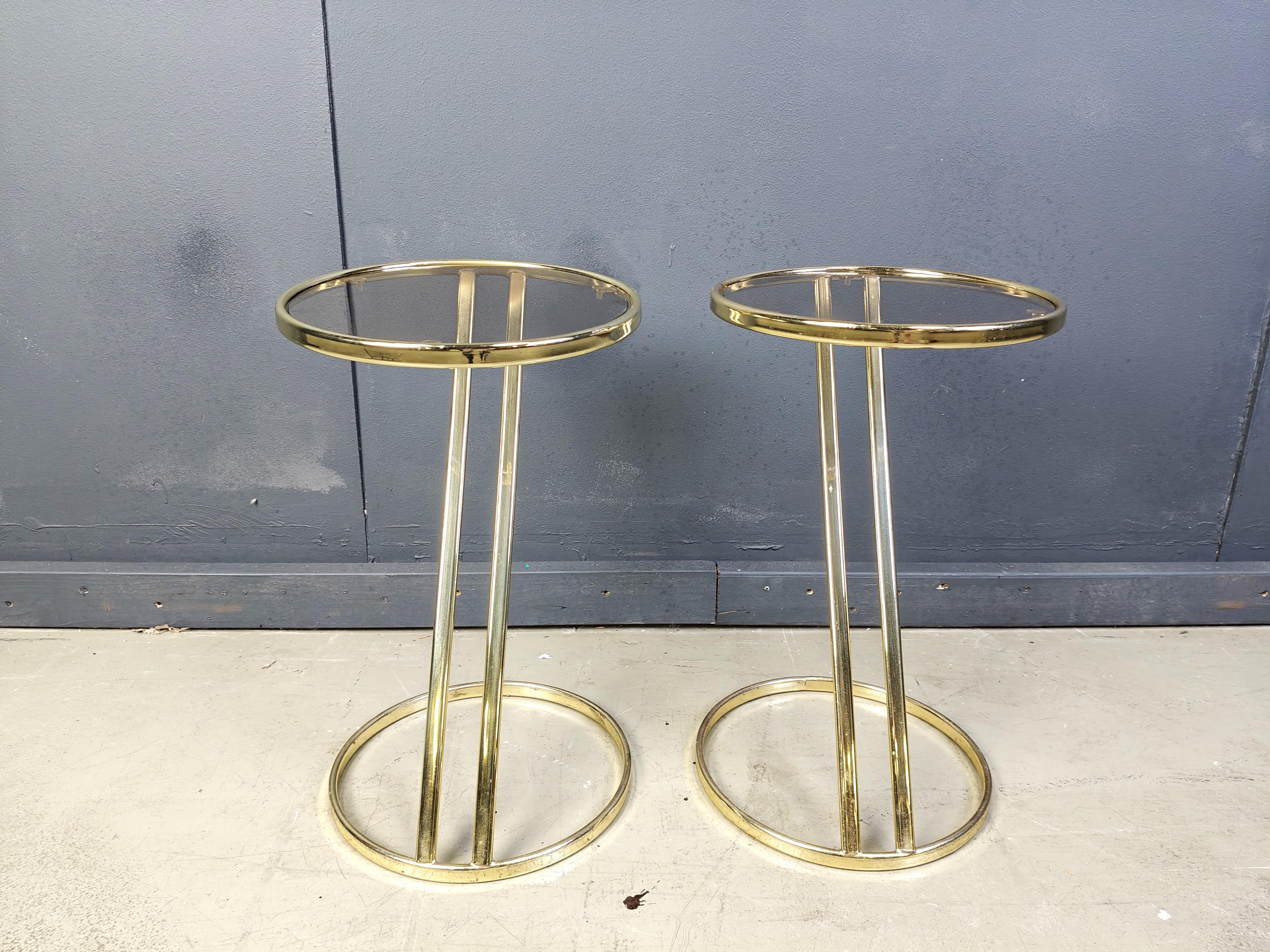 Vintage brass side tables - set of 2, 1970s For Sale 2