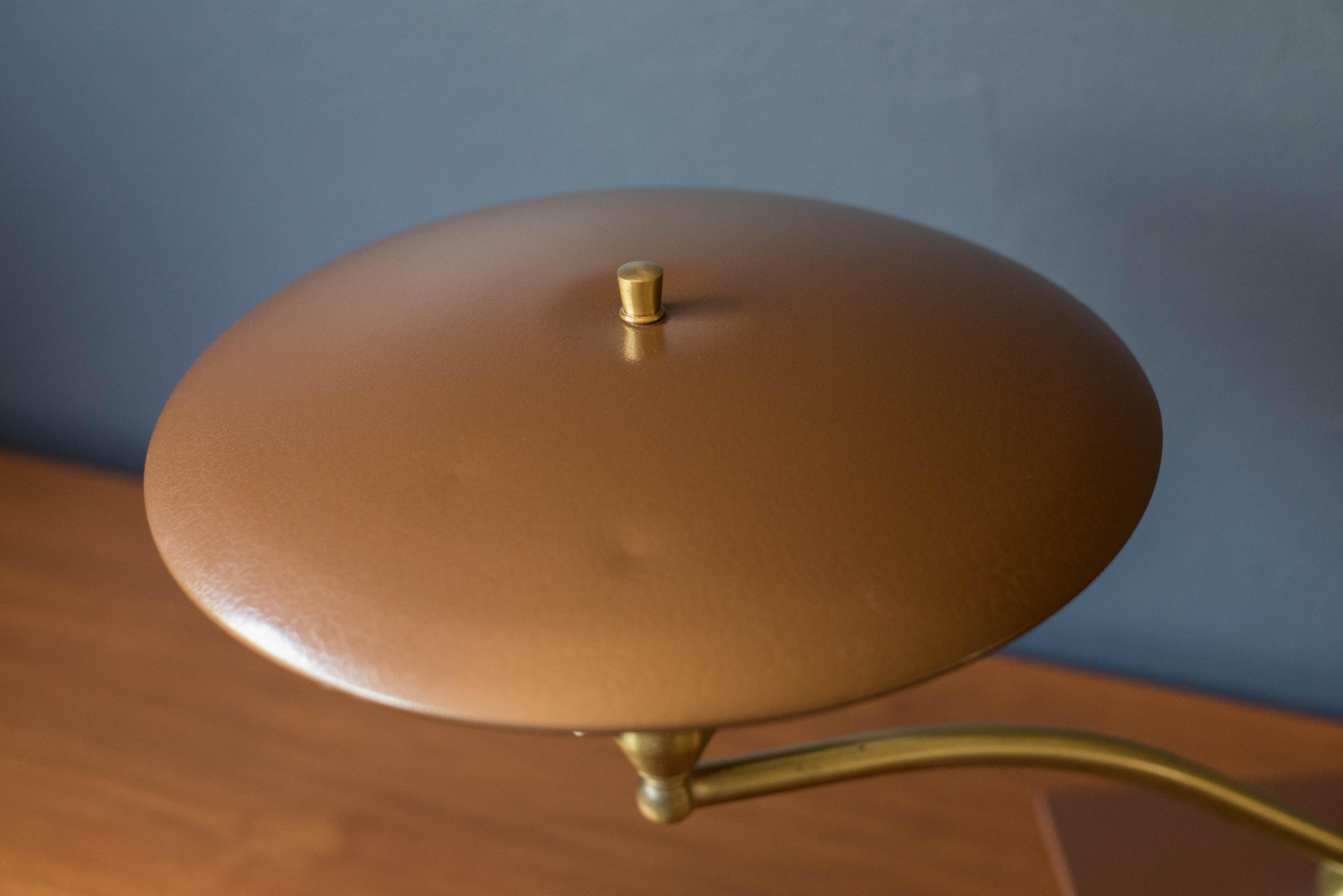 Vintage Brass Sight Light Desk Lamp by M.G. Wheeler For Sale 2