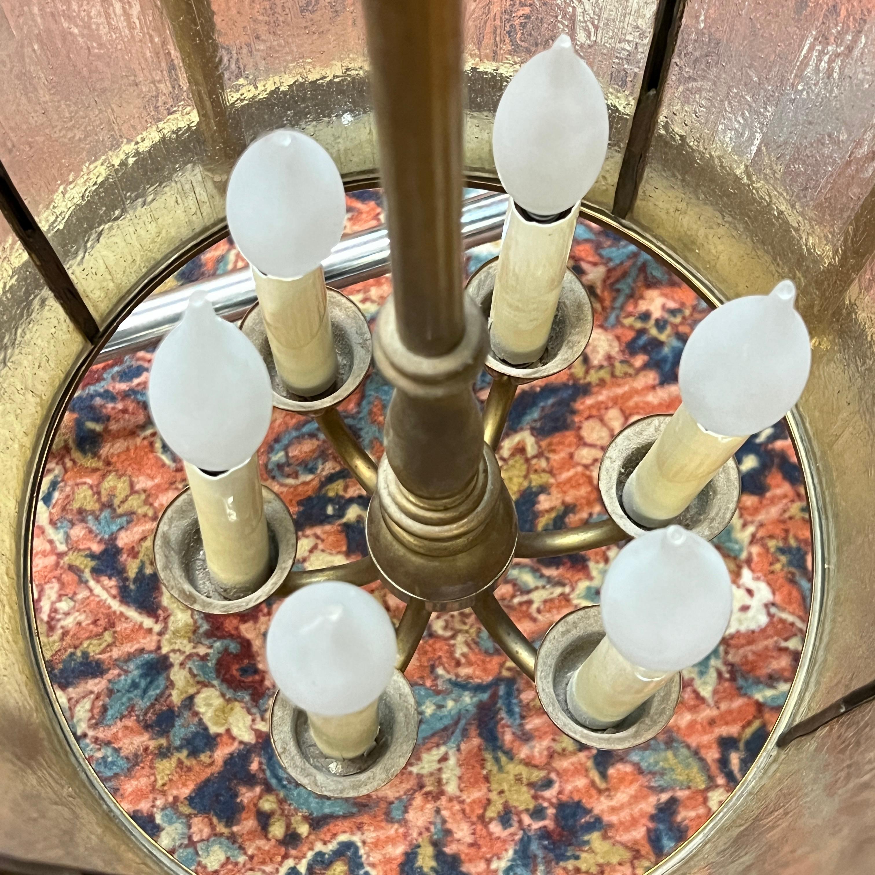 Sechs-LighLantern aus Messing im englischen Regency-Stil im georgianischen, amerikanischen Federal-Stil aus Messing im Angebot 6