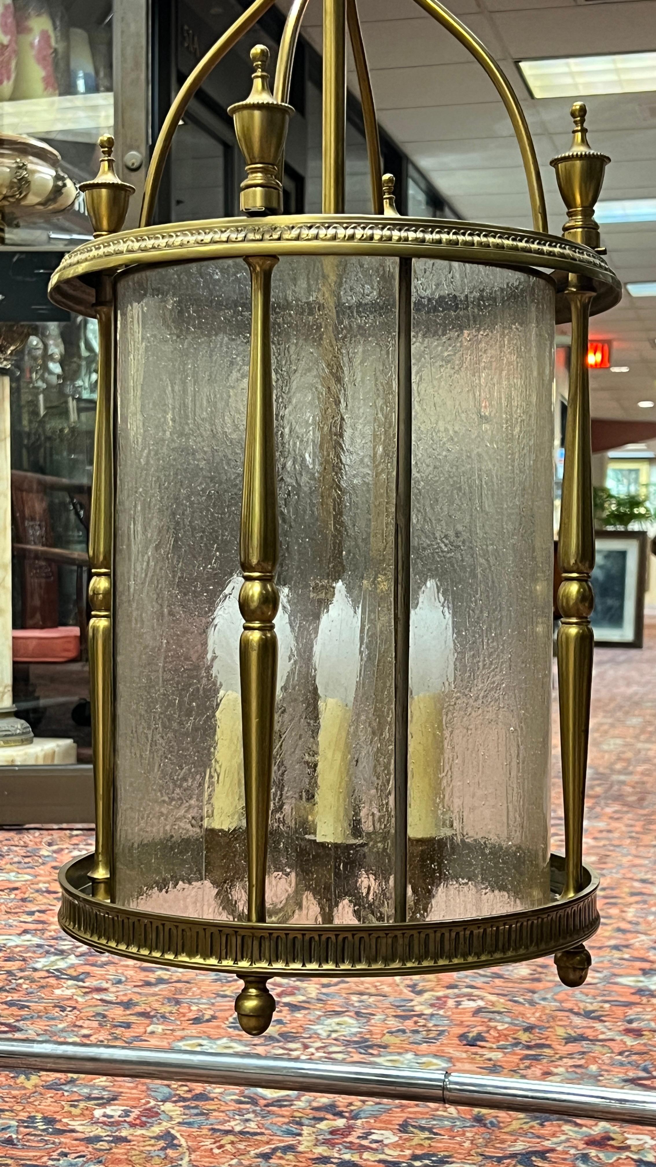 Sechs-LighLantern aus Messing im englischen Regency-Stil im georgianischen, amerikanischen Federal-Stil aus Messing (Französisch) im Angebot