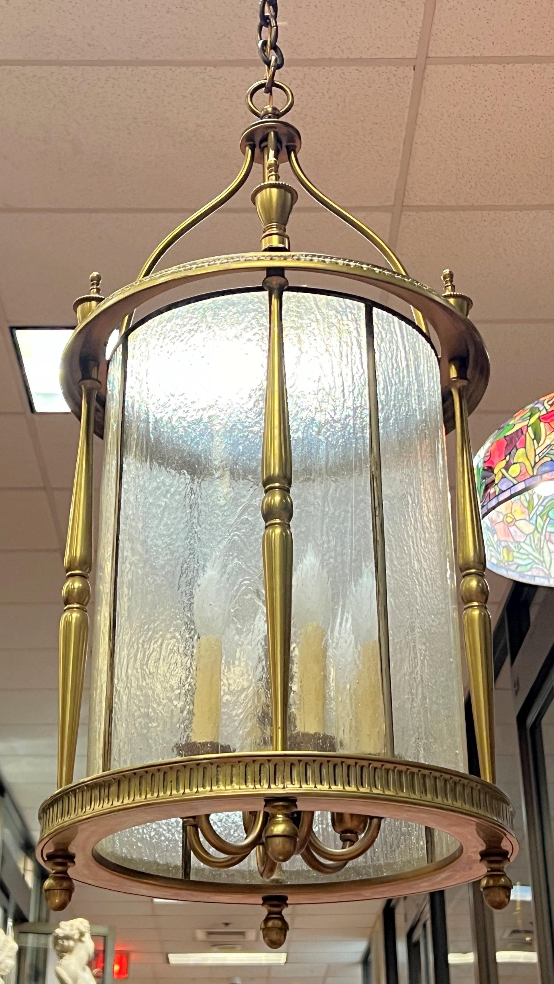Sechs-LighLantern aus Messing im englischen Regency-Stil im georgianischen, amerikanischen Federal-Stil aus Messing (20. Jahrhundert) im Angebot