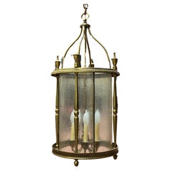 Sechs-LighLantern aus Messing im englischen Regency-Stil im georgianischen, amerikanischen Federal-Stil aus Messing