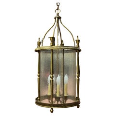 Vintage Brass six lighLantern in English Regency Georgian American Federal Style