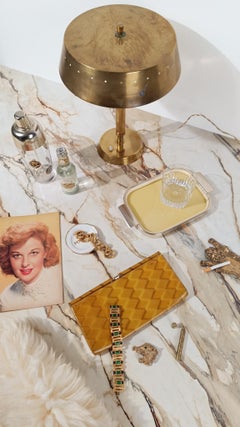 Vintage Brass Slim Pocket Lighter with Faux Bamboo Design, Colonial Style