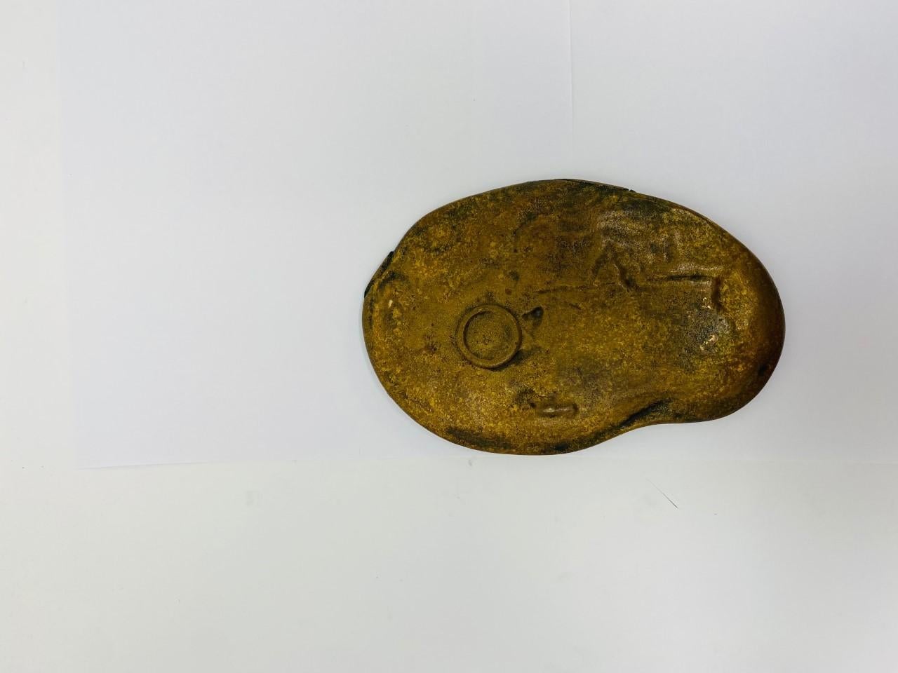 Vintage Brass “Smoker” Ashtray Dish, 1930s In Good Condition For Sale In San Diego, CA
