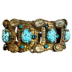 Vintage Messing Speckstein-Armband