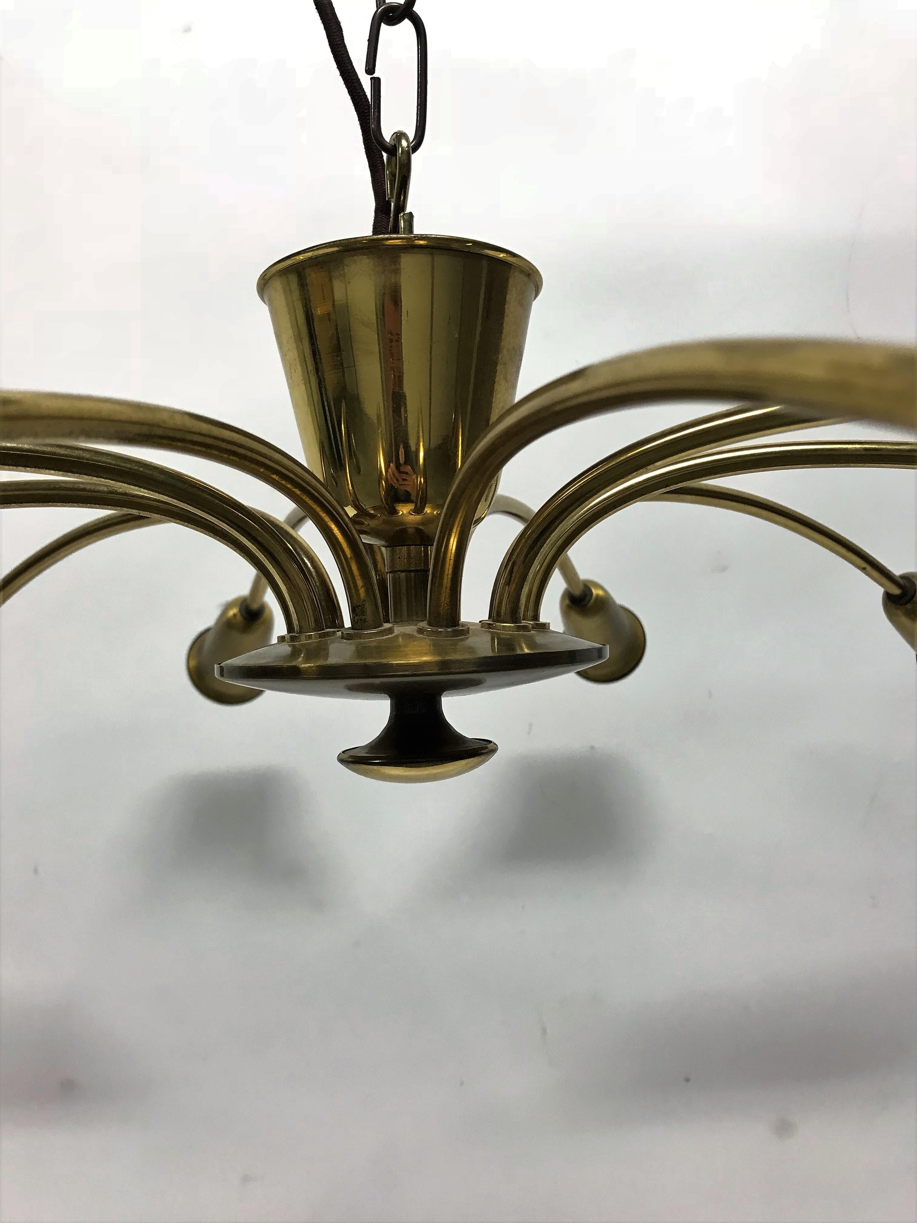 Vintage Brass Spider Chandelier, 1960s In Excellent Condition In HEVERLEE, BE