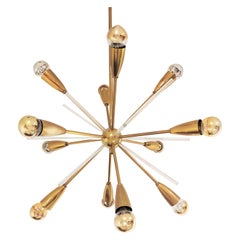 Vintage Brass Sputnik Chandelier, 1970s