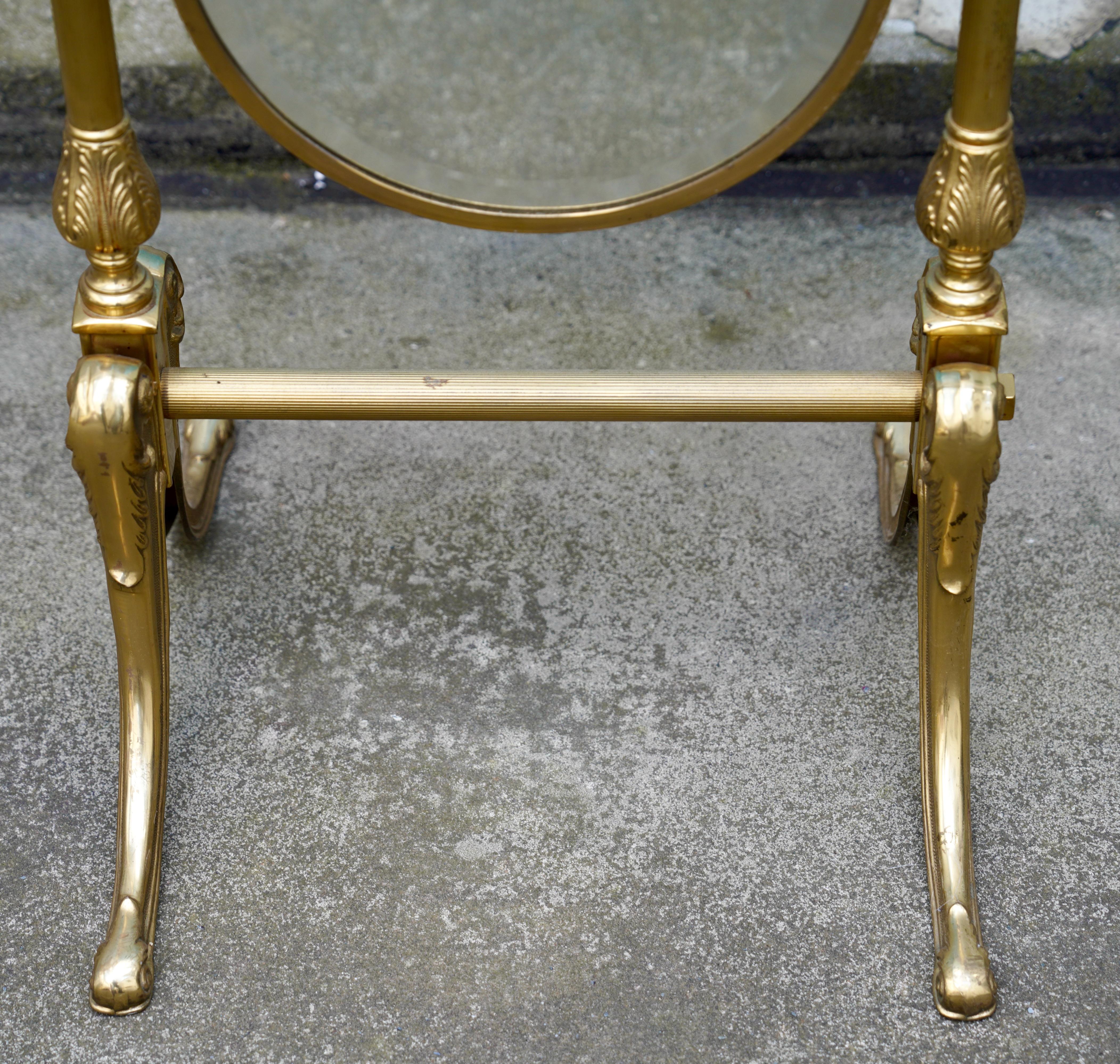 brass standing mirror