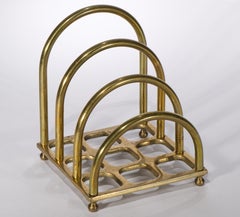 Vintage Brass Stepped Mail or Letter Desk Organizer, 1970s