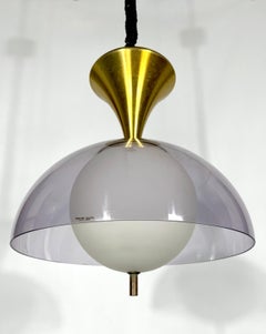 Vintage Brass Stilux Milano Chandelier, Italy, 1960s