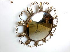 Vintage brass sunburst mirror 1960s