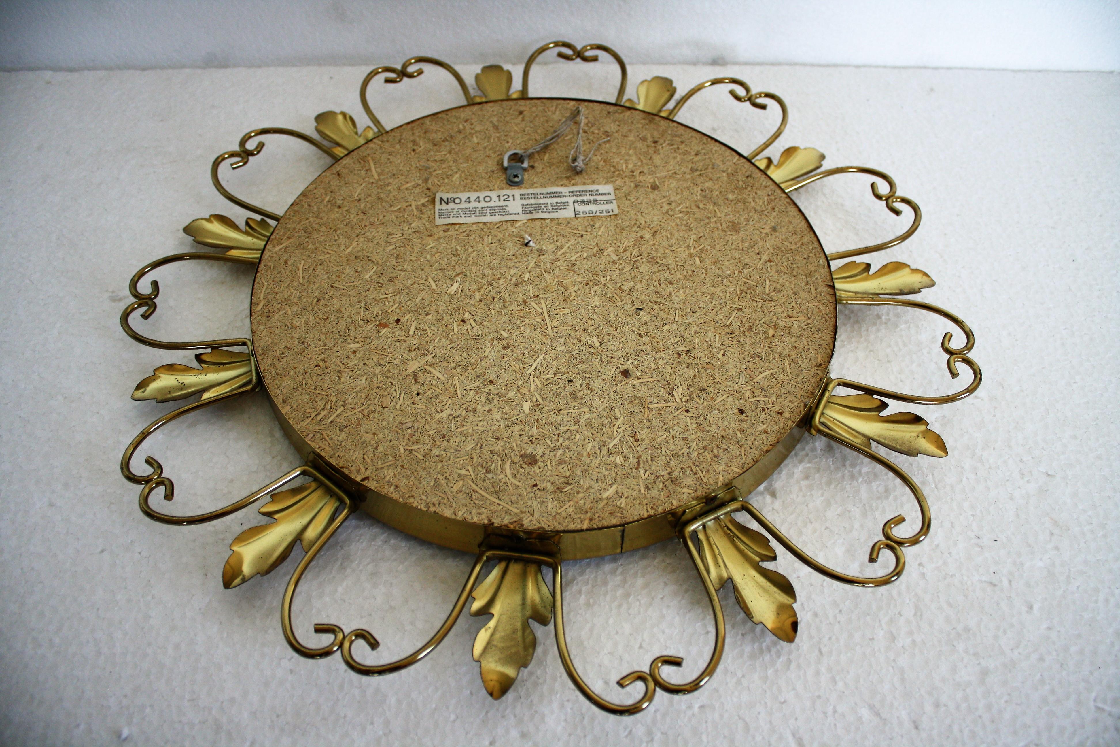 Vintage Brass Sunburst Mirror, 1960s 1