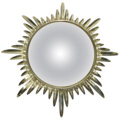 Vintage Brass Sunburst Mirror, 1960s